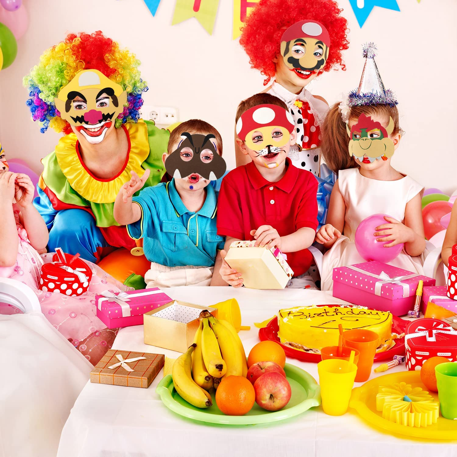 12Pcs Mario Mask, Birthday Cosplay Character Mario Masks, Cosplay Party Masks, Felt Masks, Children'S Party Masks, Character Masquerade, Halloween Dress up Party Supplies for Kids Party image number 4