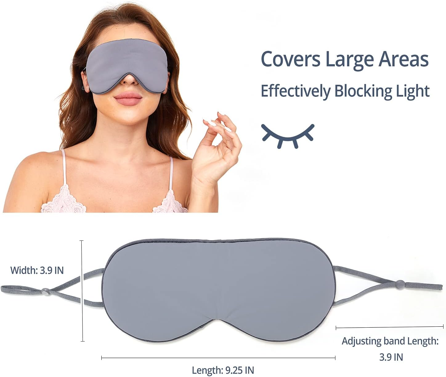 Sleeping Mask 2 Pack, Warm, Cool Double-Sided Use of Sleep Mask, Super Soft Blindfold with Adjustable Strap, Block Out Light, Comfort Sleep Eye Mask for Travel Meditation Nap image number 3