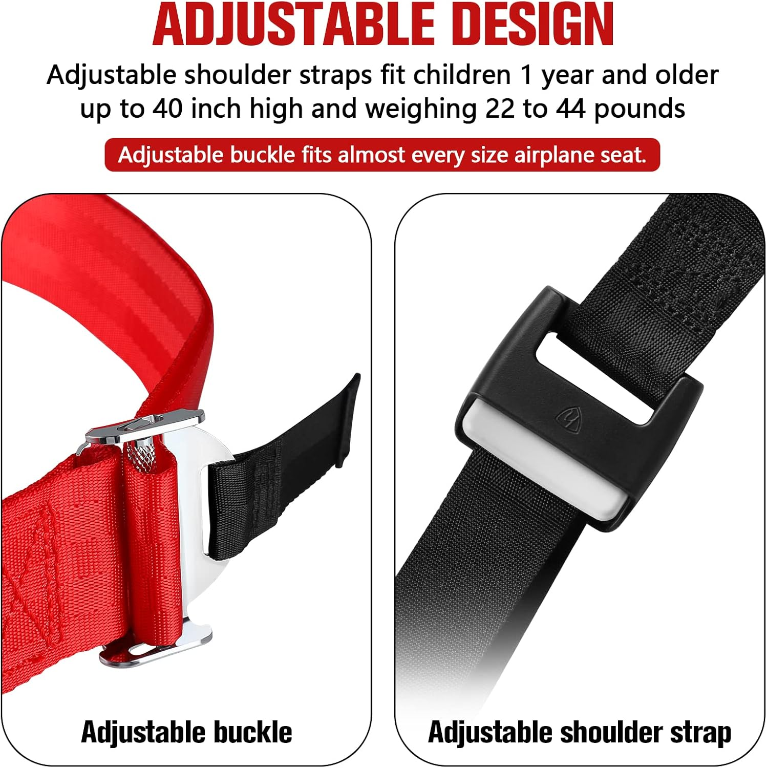 Airplane Safety Harness for Toddler, Child Safety Harness Leash Child Airplane Safety Travel Restraint Harness image number 2