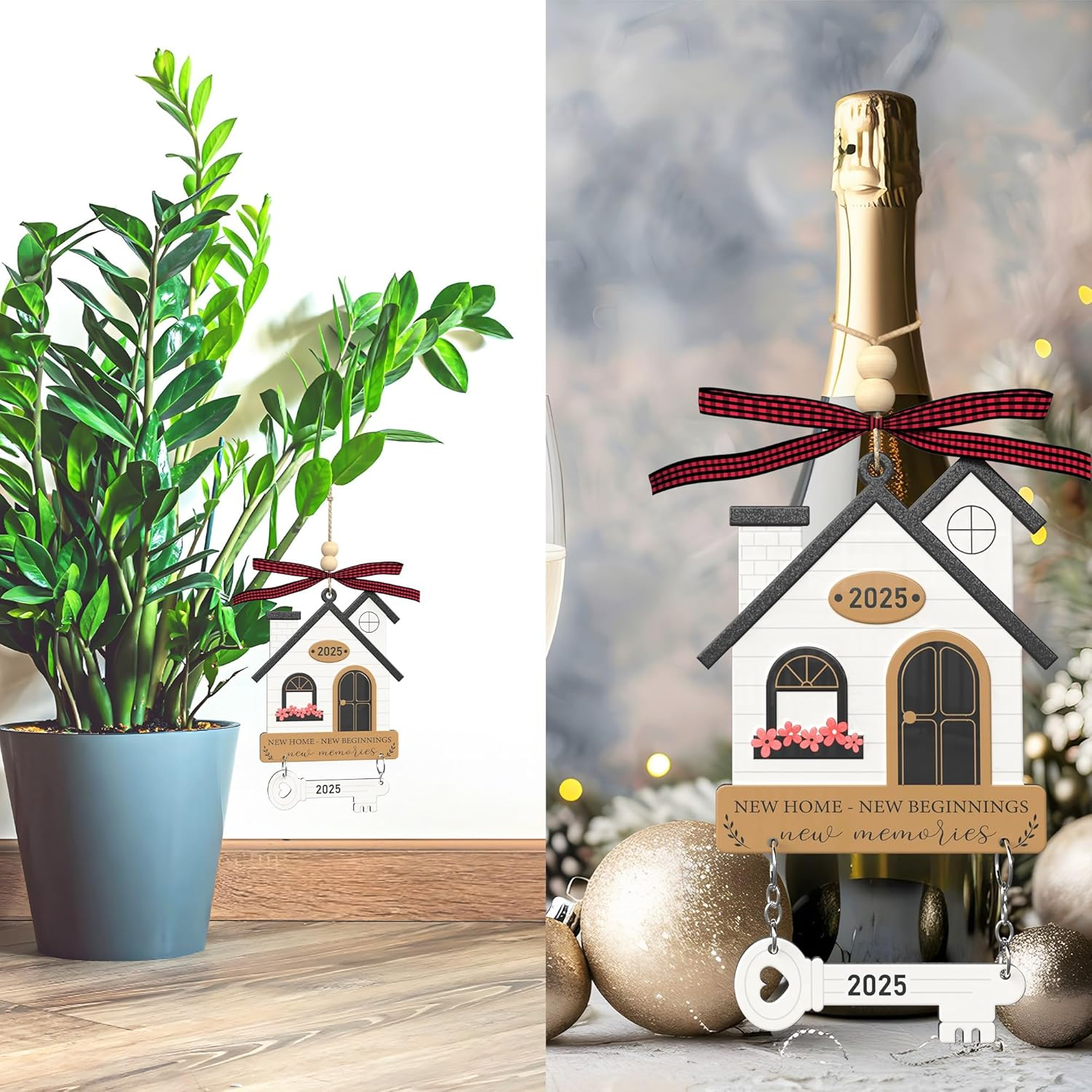 Housewarming Gift for New Home Owners - Unique Home Ornament for Women & Couples - House Warming Present for New Beginnings - Metal Christmas Ornament 2025 - Wedding, Anniversary, Welcome Gift Ideas - 2025 New Home 06 image number 6