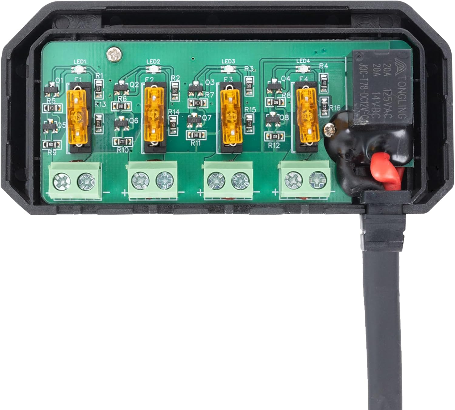 Oxford Motorcycle 12V Fuse Box with Relay. Quick Wiring 4-Way Fuse Holder with Indicator Lights & 5A Fuse for Motorcycle, Motorbike Headlights, Navigation, Phone Holder, Charger, Heated Grips Etc. image number 4