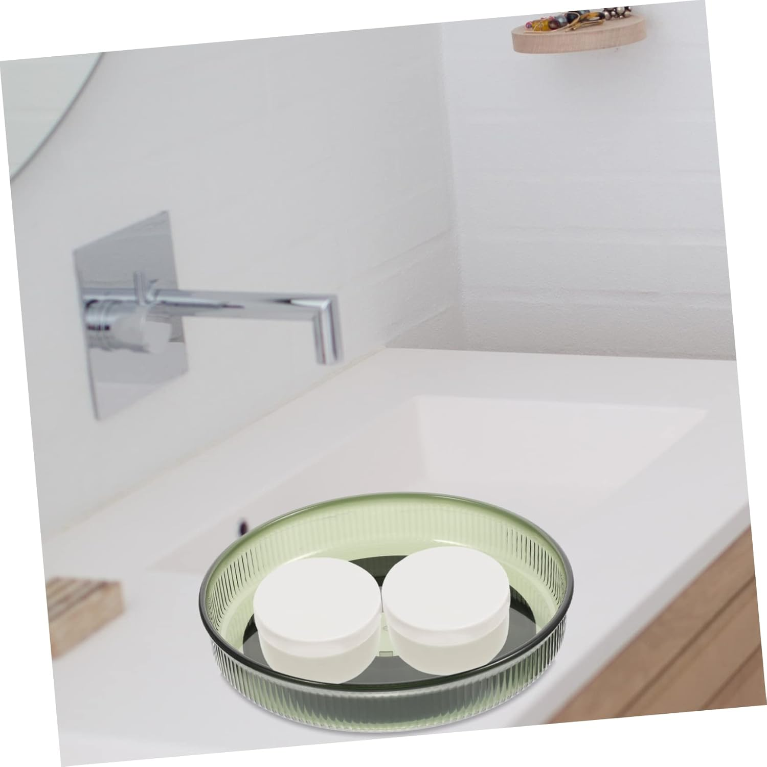 NOLITOY Rotating Makeup Tray Spice Storage Kitchen Lazy Susan Beauty Organiser round Organizer Green - Transparent image number 6