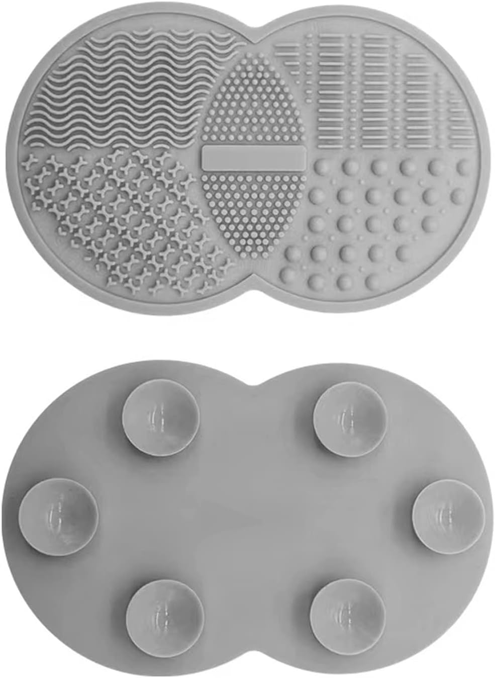 Silicone Makeup Brush & Sponge Cleaner - Cosmetic Brush Cleaning Mat, Powder Puff (Purple & Gray) image number 4