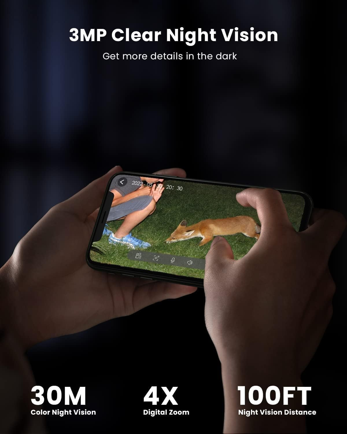 Iegeek 2K Security Camera Wireless Outdoor, Solar Dome Camera PTZ 360&deg; with Spotlight and Siren, 2.4Ghz Wifi Cameras, Color Night Vision, Compatible with Alexa, PIR, 2-Way Talk, IP65, Black image number 1