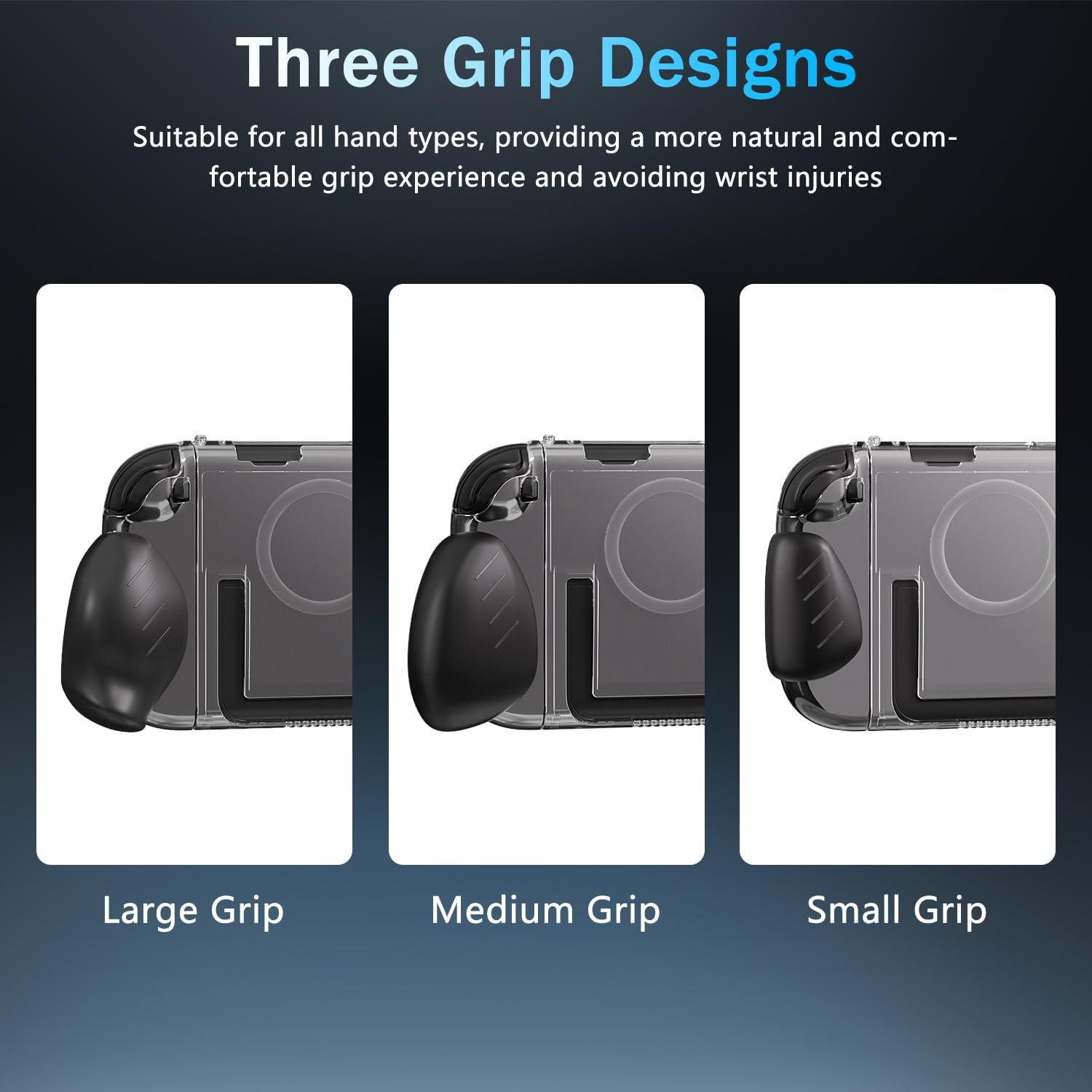 ALAFLY Clear Case with Ergonomic Joycon 2 Grip(3 Pairs) for Nintendo Switch 2, Durable&Strong PC Protective Cover, Comfort Replaceable Grips [To Fit All Hands Sizes] for Joy-Con Controller image number 5