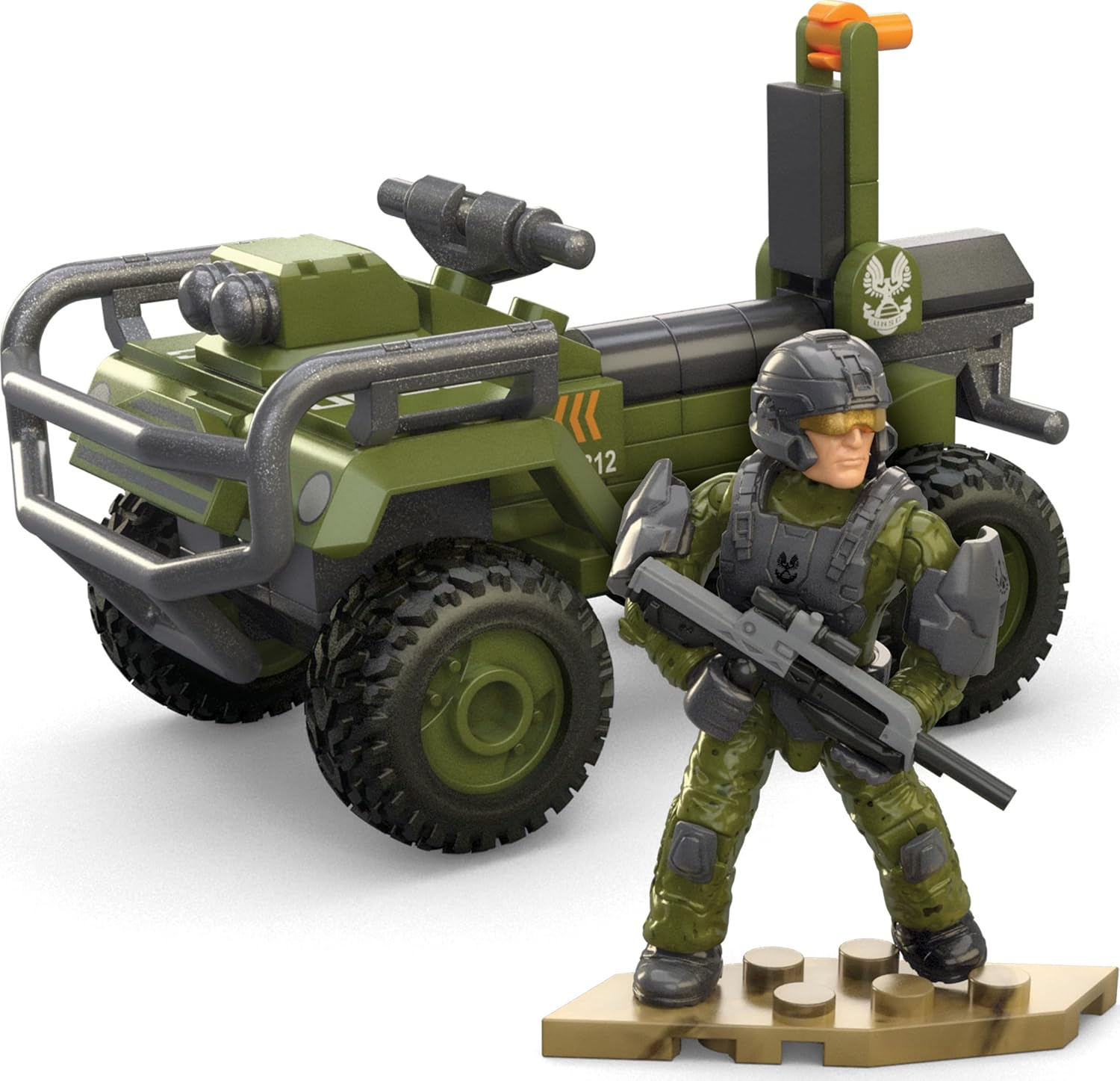 MEGA Halo Building Toy Set, FLEETCOM Mongoose ATV Vehicle with 79 Pieces, 2 Poseable Micro Action Figures and Accessories image number 5