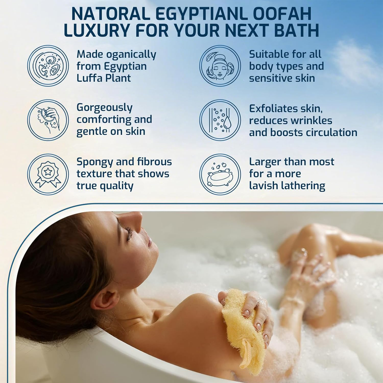 Tzylomirx 2 PCS Loofah Shower, Loofah Washcloth and Bathcloth - Cleaning Exfoliating Body Sponge for Skin Care, Bath Spa Shower, Multi - Purpose Organic for Children image number 4