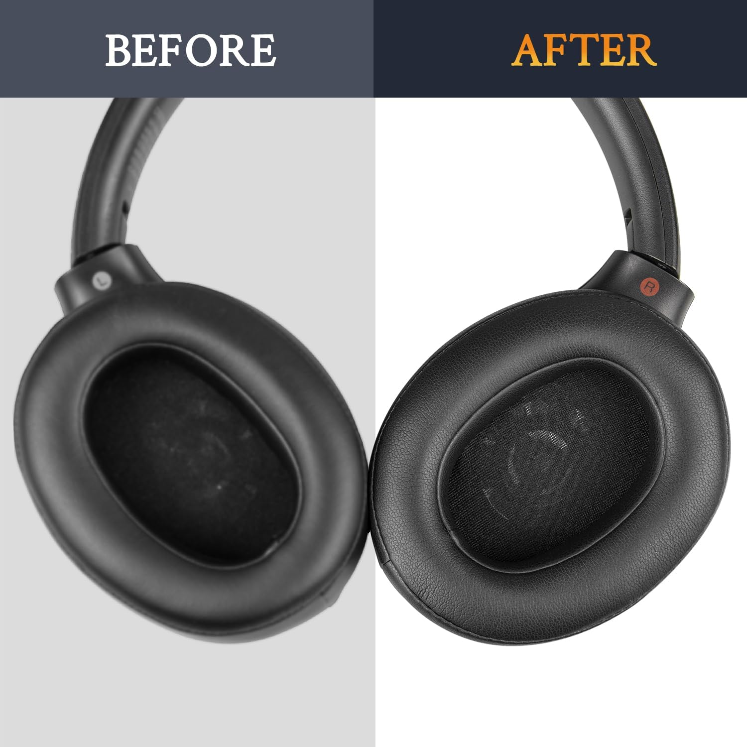 SOULWIT Earpads for Sony WH-XB900N/WH-CH710N/WH-CH720N/WH-RF400/MDR-RF895RK Headphones, Ear Pads Cushions with Soft Protein Leather, High Density Foam - Black image number 4