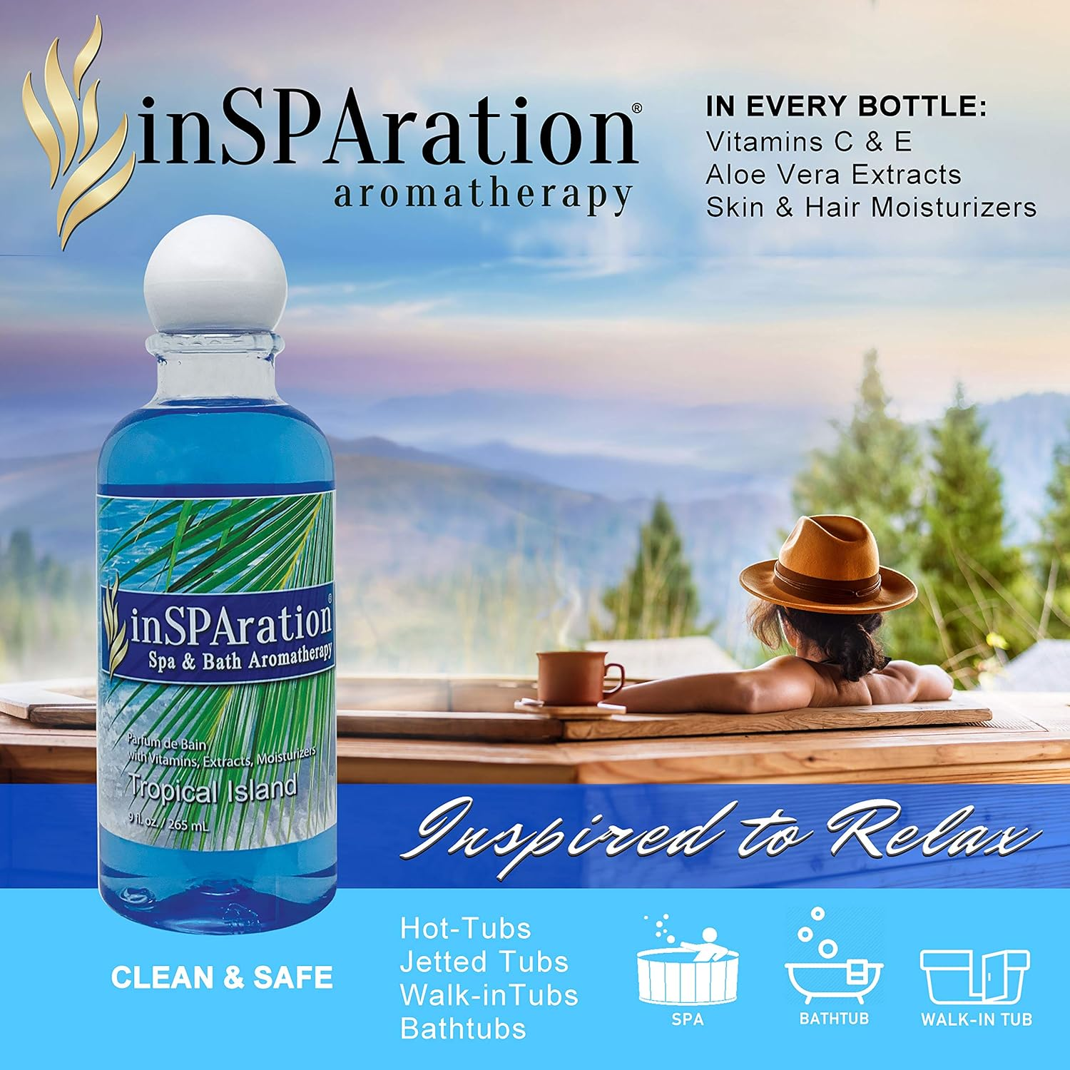Insparation Spa and Bath Aromatherapy 370X Spa Liquid, 9-Ounce, Tropical Island image number 2