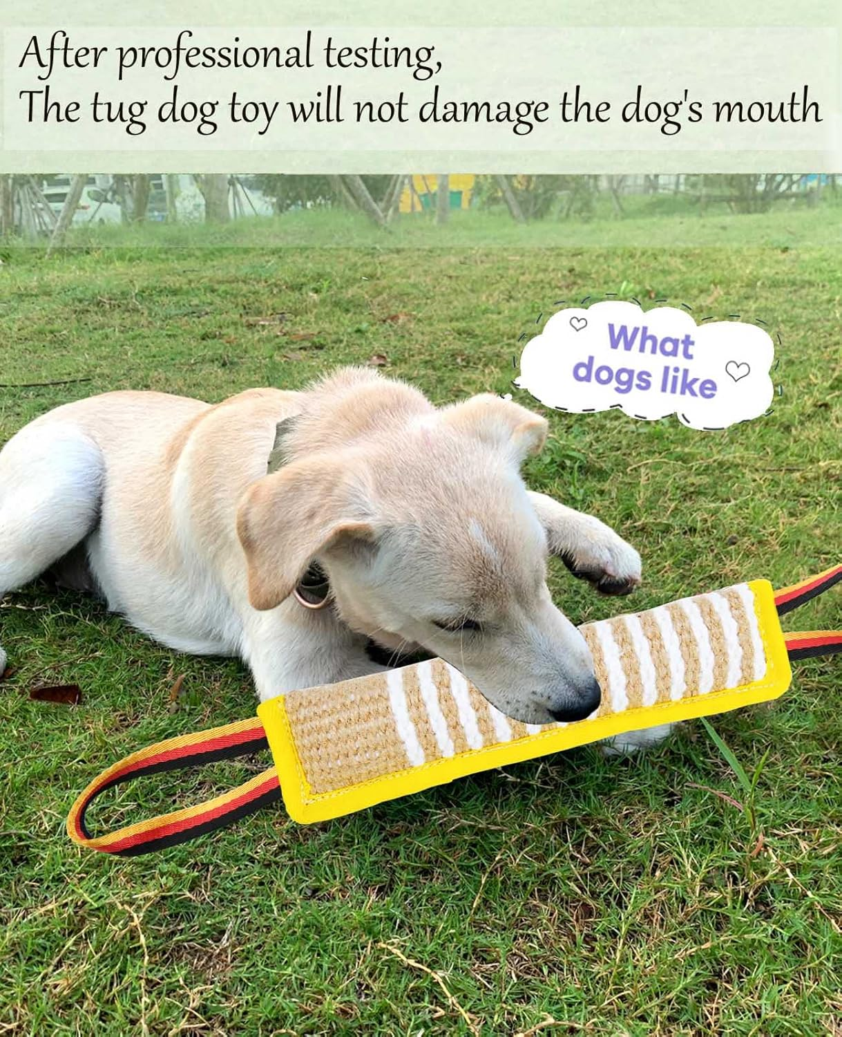 Clysoru Dog Tug Toy Dog Tough Jute Bite Pillow - Durable Training Equipment - Two Flag Handles Puppy to Large Dogs Interactive Toy for Large Dogs and Small Dogs. - Black Crimson image number 2