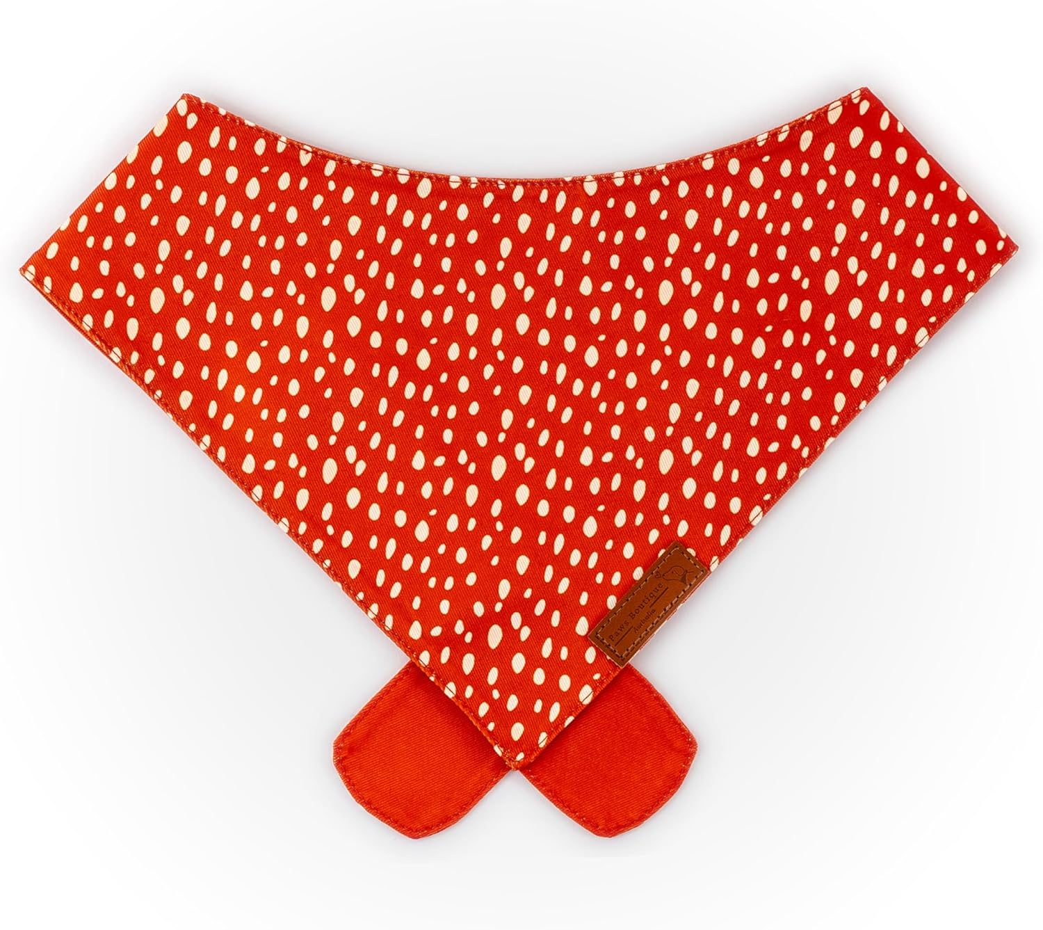 Paws Boutique Premium Dog Bandana/Scarf | Design: Tango Tangerine | Reversible Dual Layered/Sided | Small, Medium & Large Pets | Unique Style | Accessories for Puppies & Dogs (S) image number 4