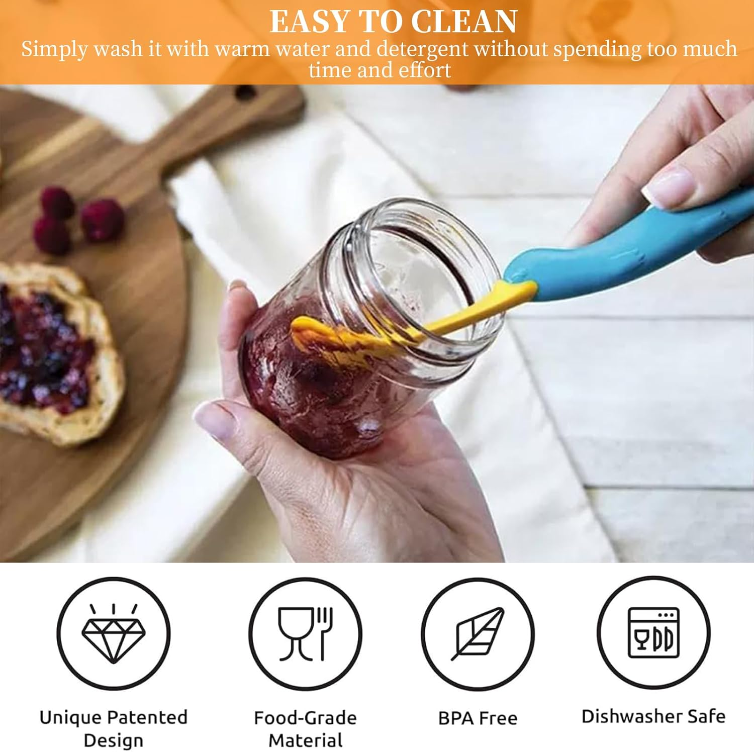 6 Pcs Adorable Platypus Jam Spoon, Silicone Toast Spread Stick, Cheese & Butter Sauce Scraper, Kitchen Baking Tools, Mixing Scraper, Seasoning Brush Knife, Crepe Spreader, Bpa-Free, 100% Food Safe (6) image number 5