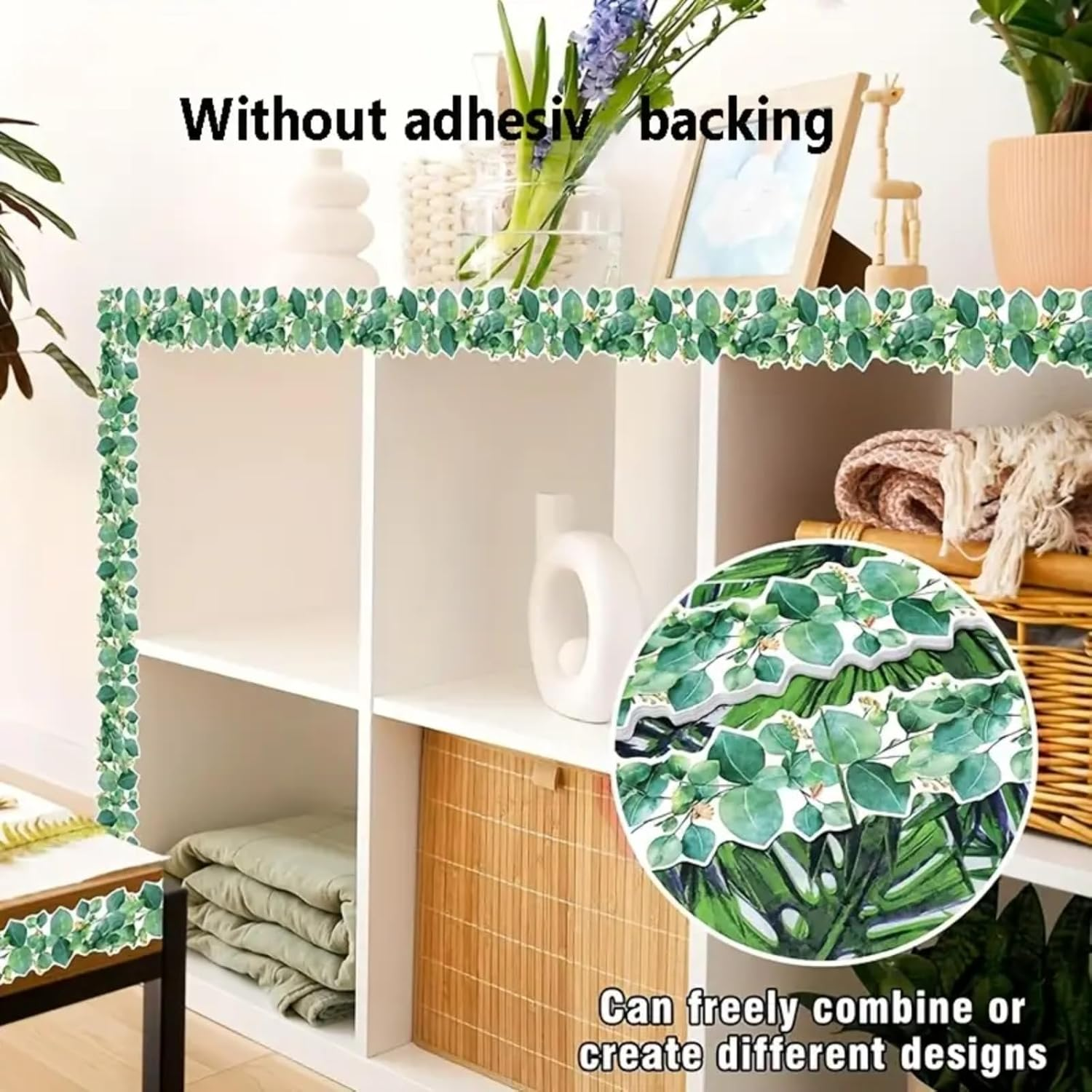 Display Borders for Classrooms,Corrugated Display Borders Roll for School Classroom Decorations,Bul/Letin Board Border,Green Display Borders Classroom Decoration,Eucalyptus Border Bul/Letin Board image number 6