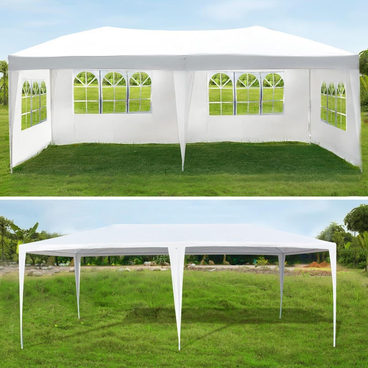 OGL 3X6M Canopy Outdoor Gazebo Tent Party Wedding Tent Outdoor Garden Waterproof Marquee W/4 Removable Walls image number 2