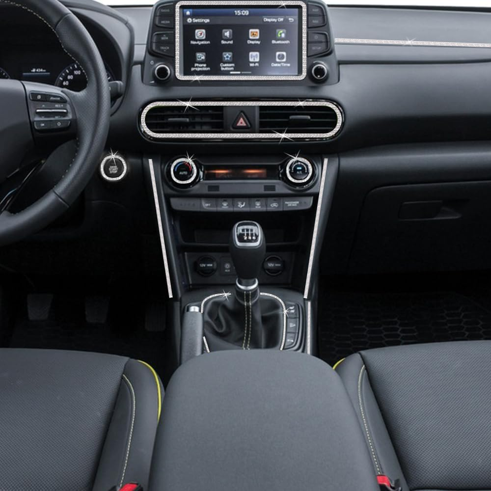 AFUNTA Car Trim Self Adhesive 2M Car Accessories for Women Crystal Sticker Rhinestone Car Accessories Car Dashboard Decorations Sticker (Silver) image number 1