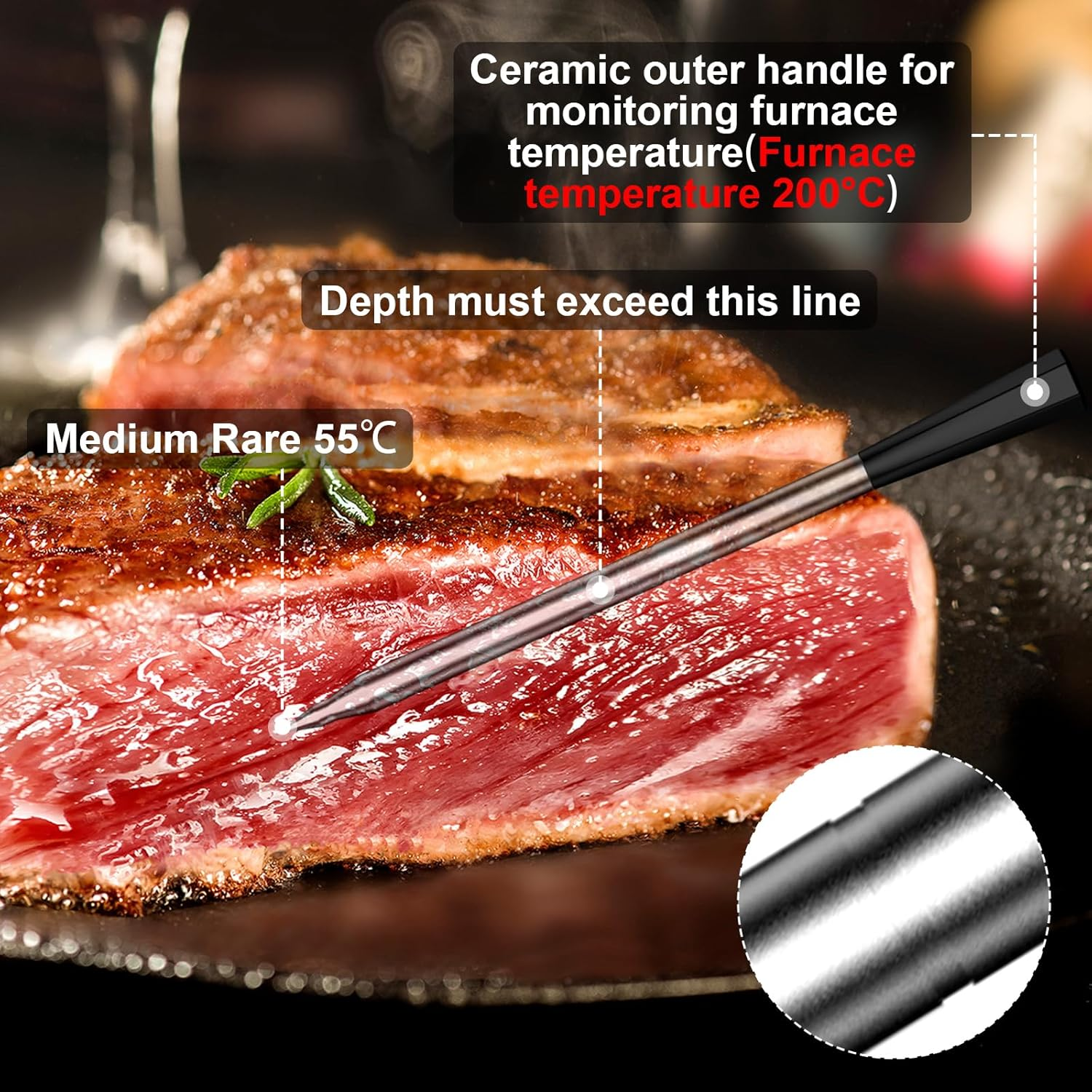 Wireless Meat Thermometer | 600FT Bluetooth Range & Stability | Standalone Display Hub | NMI Certified Accuracy &plusmn;0.5&deg;C & 0.5S Instant Read |Real-Time Monitoring & Smart Alerts for BBQ, Oven, Smoker