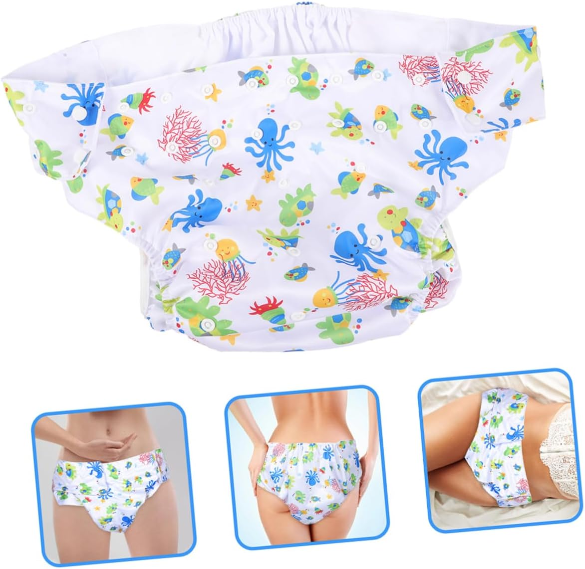 2Pcs Adult Diapers Reusable Cloth Nappies for Elderly Incontinence Washable Underwear for Men Large Absorbency image number 4