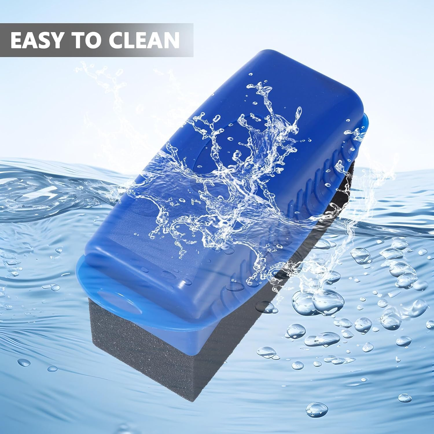 2 Pcs Car Wheel Waxing Sponge Tire Shine Applicator, Tire Dressing Applicator, Car Tire Shine Applicator Tire Shine Sponge Pad, Reusable Tire Polish Applicator (Blue) - Black image number 2