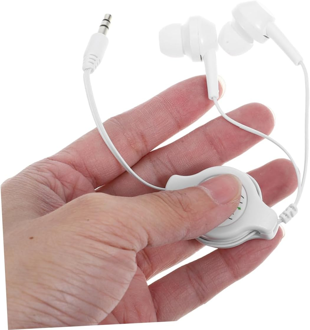 HONMEET 2Pcs Retractable Earphones In-Ear Earbuds with Noise-Canceling Technology Adjustable Length Wired Headphones for Travel and Daily Use White image number 1