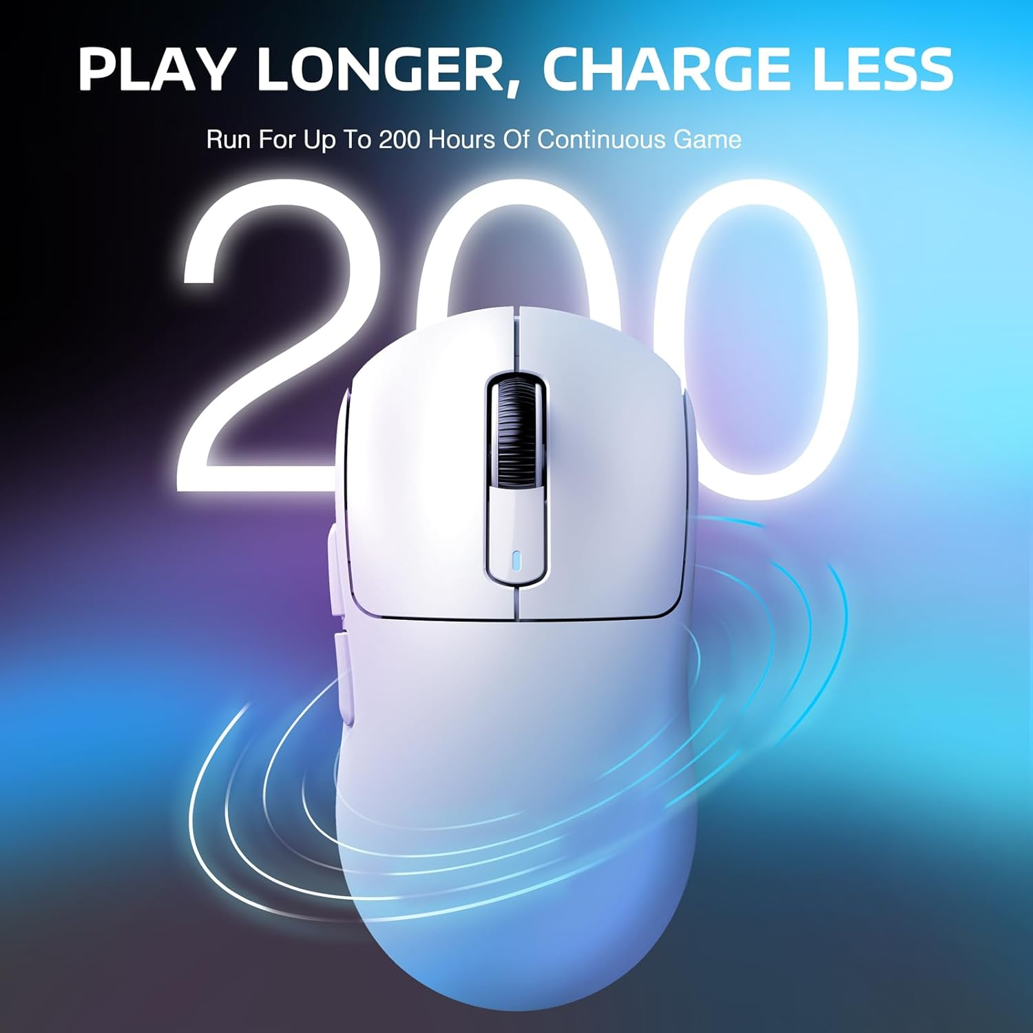 MANBASNAKE Wireless Gaming Mouse, 49G Ergonomic Computer Mouse, Triple Modes PAW3395 26K DPI Optical Sensor, 200H Battery Life, Programmable Buttons, Gaming Accessories for Pc/Laptop/Mac