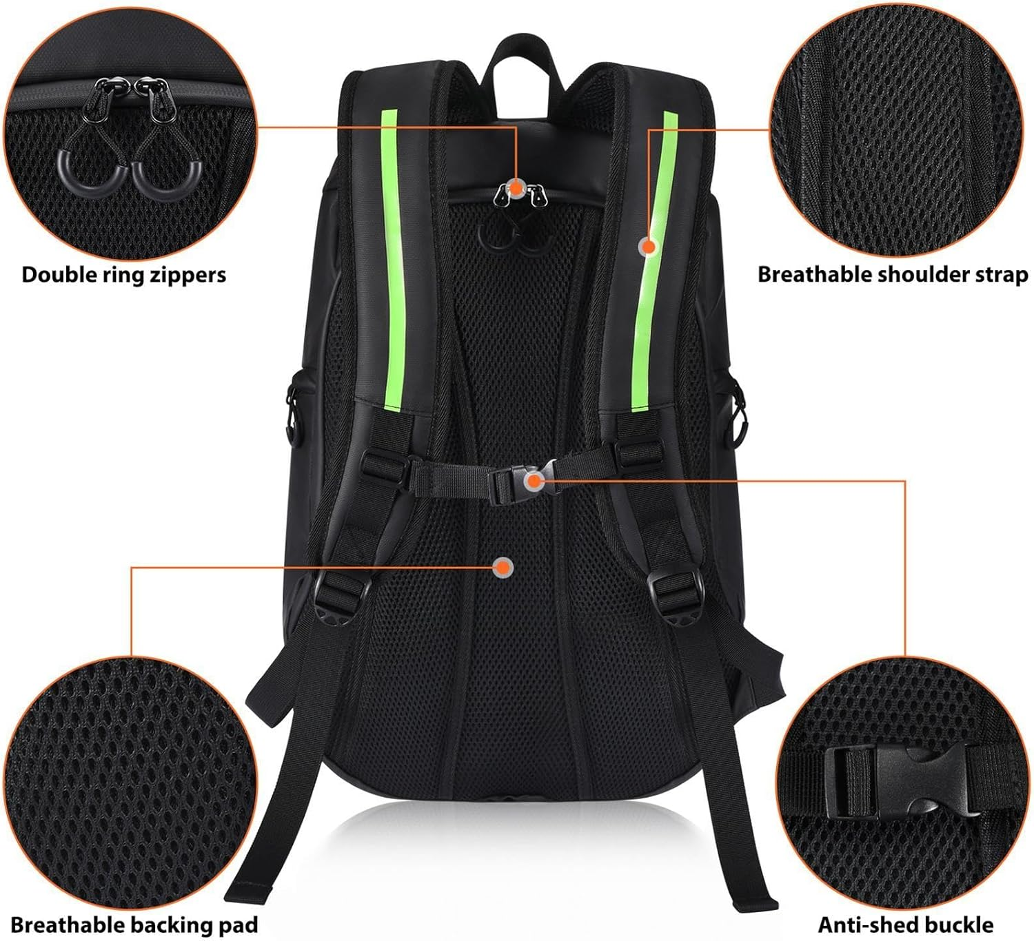 Generisch Unisex Adult Motorcycle Helmets Backpack, Ergonomic Design, Waterproof, 3 Compartments, 1.15 Pounds, 29X34X29 Cm, Black image number 5