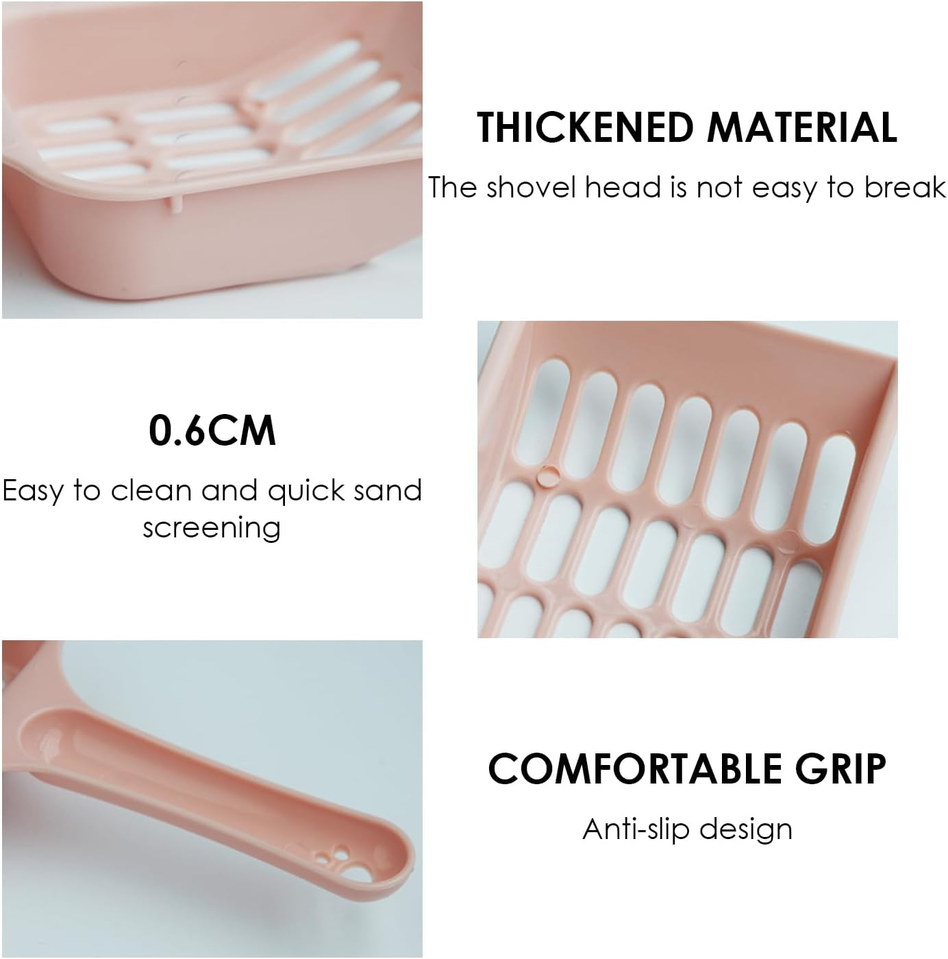 BIFHIG 4 Pieces Cat Litter Scoop, Plastic Cat Poop Scoop, Grid Cat Shovel, Pet Cleaning Agent image number 4