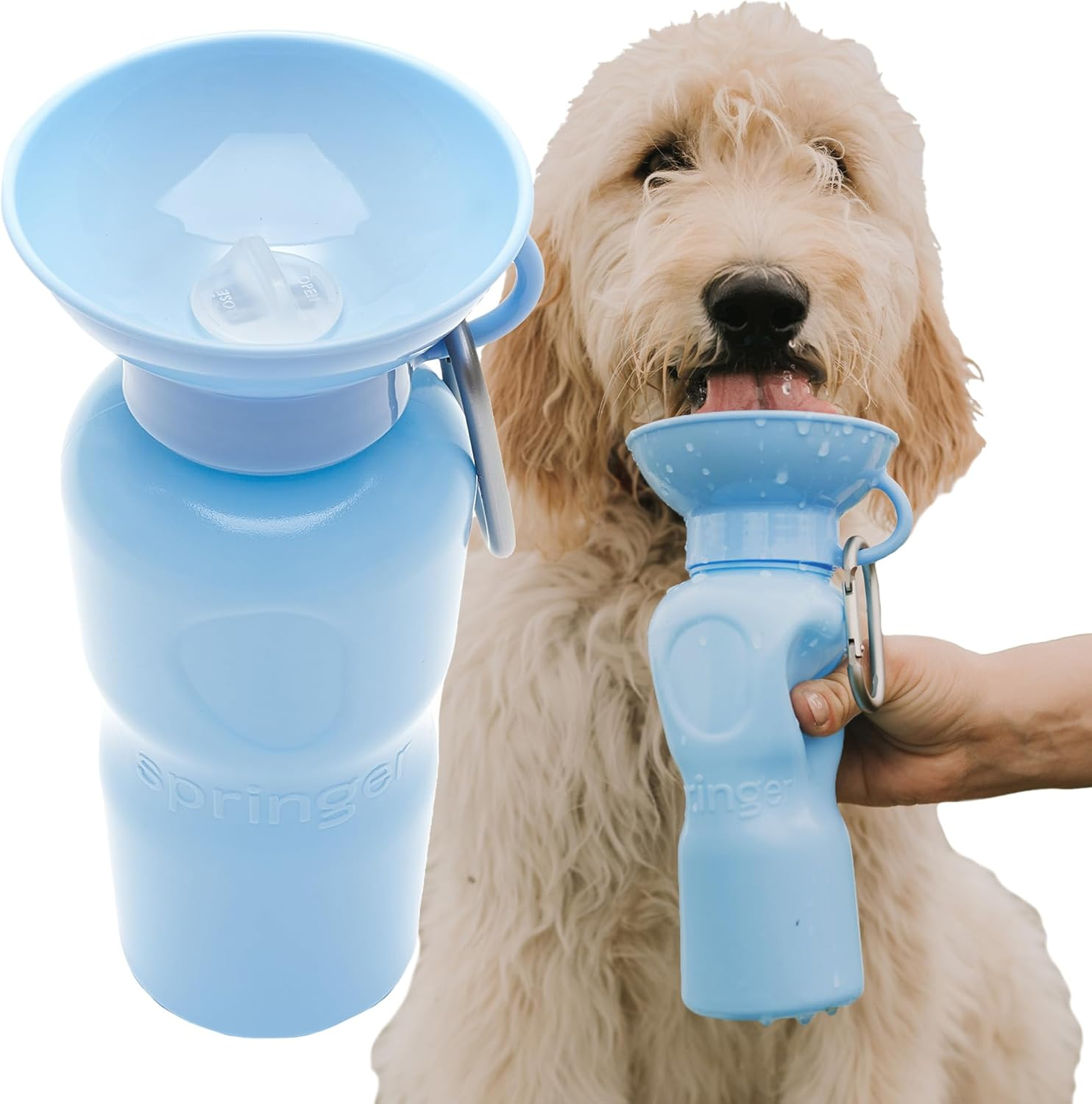 Springer Pets Classic Travel Bottle (22 Ounces, Sky Blue)