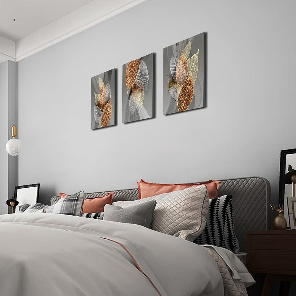 Canvas Wall Art for Living Room Family Wall Decorations for Kitchen Modern Bathroom Wall Decor Black Paintings Abstract Leaves Pictures Artwork Inspirational Canvas Art Bedroom Home Decor 3 Pieces image number 4