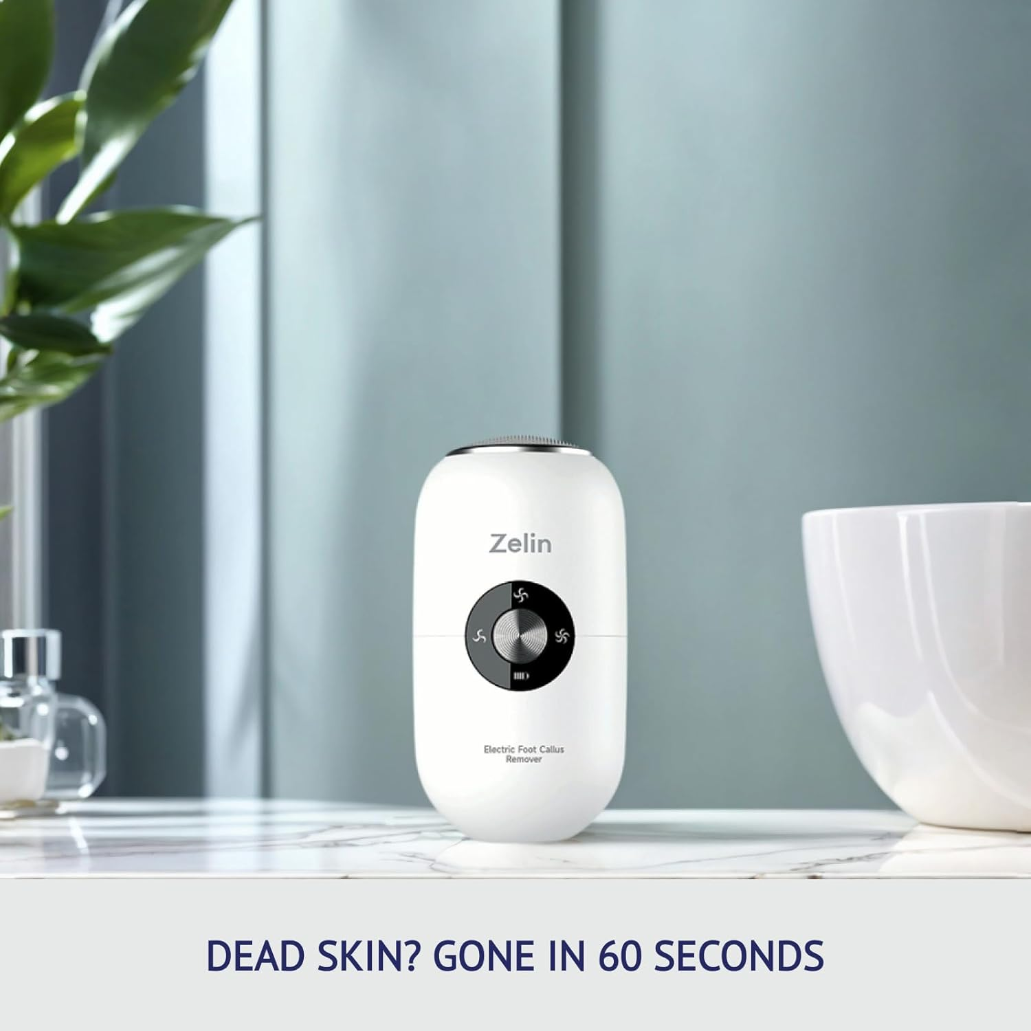 Zelin Electric Foot Callus Remover with Stainless Steel Heads, 3-Speed Adjustable, LED Display, Compact and Portable Feet Grinder for Cracked Heels and Dry Elbows image number 3