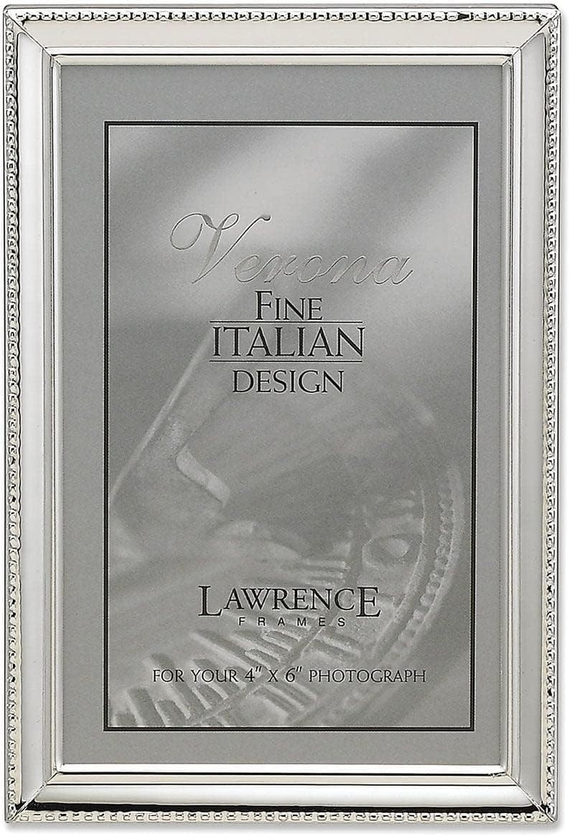 Lawrence Frames Polished Silver Plate 4X6 Hinged Triple Picture Frame - Bead Border Design image number 5