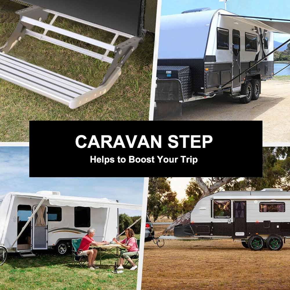 Caravan Step Aluminium Pull Out Folding Caravan Step Camper Trailer Motorhome RV image number 3