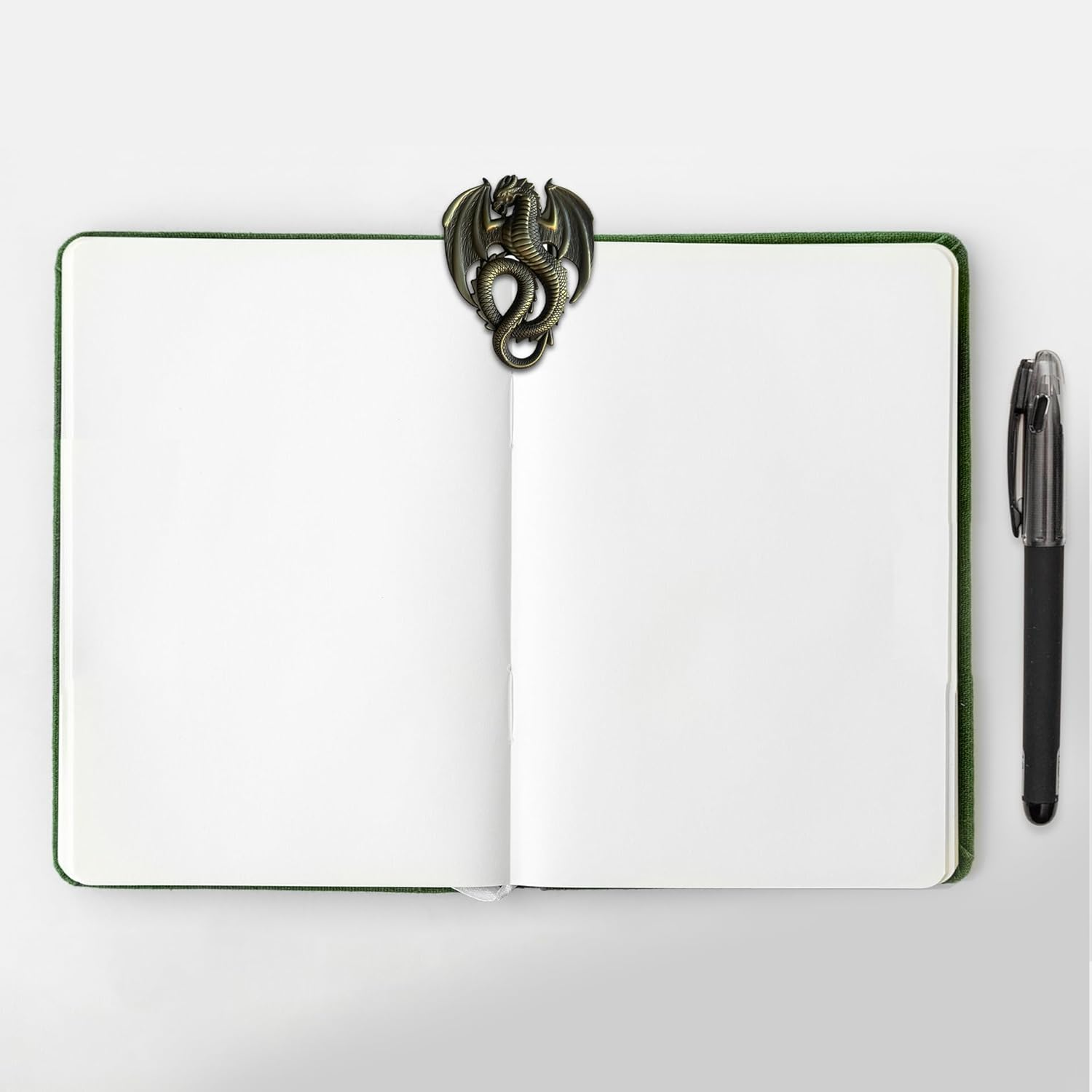 Rosebrook Antique Brass Journal Clips Used for Holding Journal Pages Open While Writing. Used to Prevent the Journal from Trying to Close on You While You Are Writing. Brass Dragon image number 6