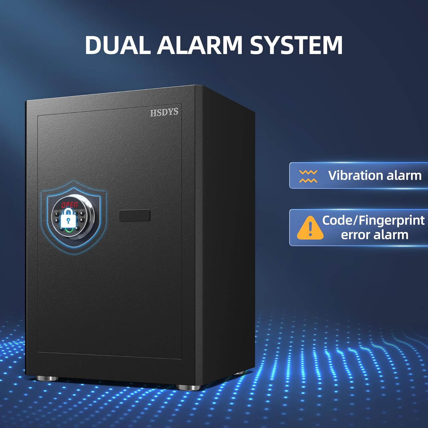 HSDYS Biometric Fingerprint Safe - 3.0 Cubic Feet, Home Safe Box with Digital Keypad, Steel Lock Box for Home, Office and Hotel, HSDY-AMZ-260Z