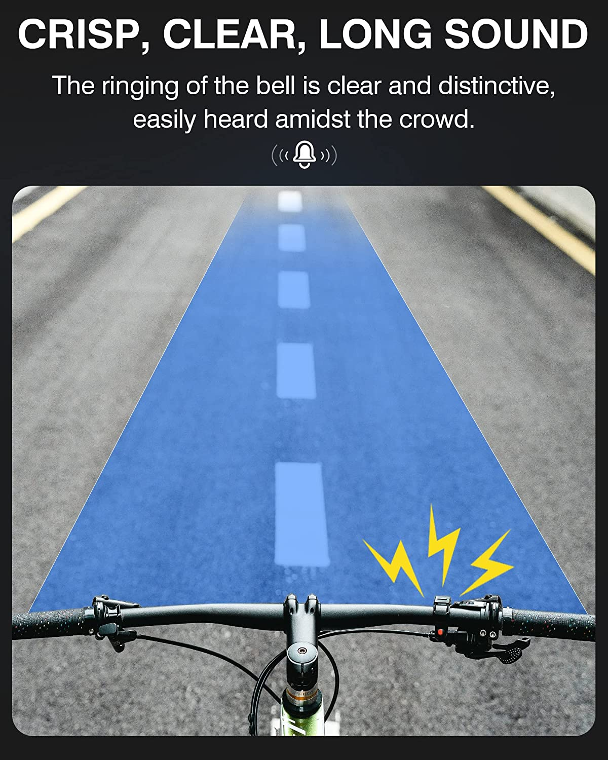 ROCKBROS Bike Bells Hidden MTB Bells Bicycle Bells for 22.2Mm Handlebars, More than 100Db, Clear & Long Sound Ringer, Mountain Bike, Scooter, Youth Bike, Black - Black image number 5