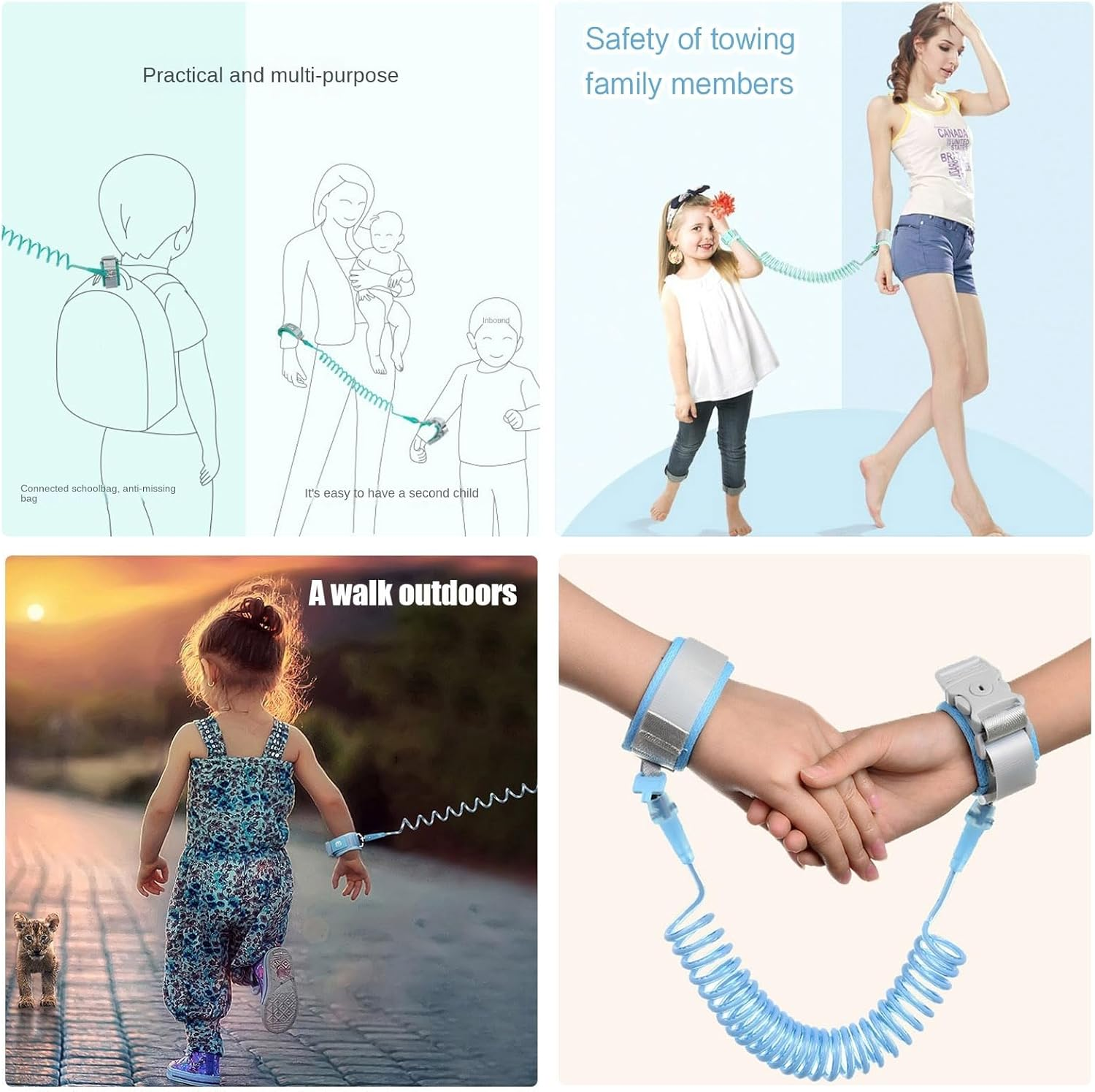 Children'S Lead, Safety Lead, Running Harness, Wrist Child Safety Harness, Toddler Lead, Anti-Lost, Anti-Lost, Belt for Toddlers, Blue image number 5