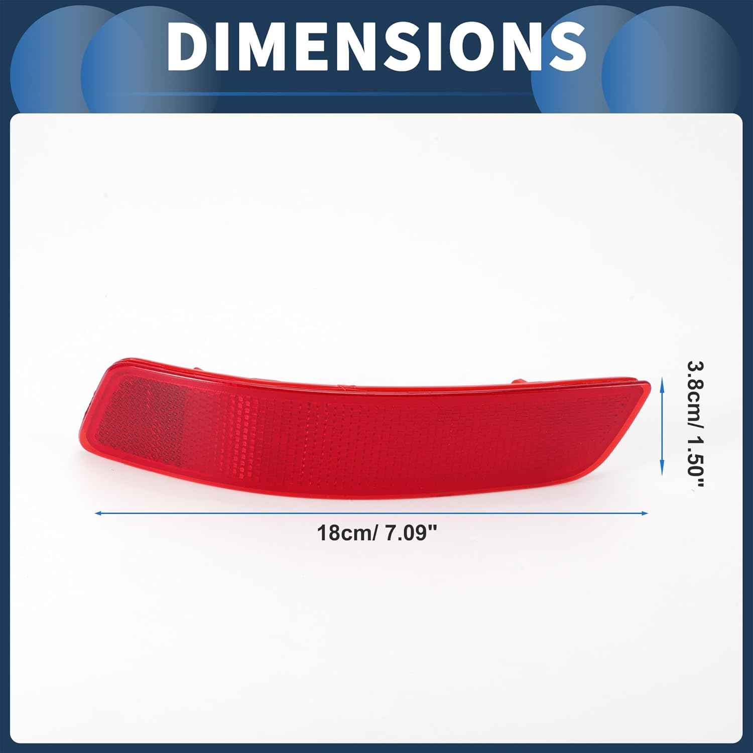 Bumper Reflector Rear Left 7.09"X1.50" Bumper Reflector Side Marker No.8192030040 for Lexus Es300H 2013-2018 Plastic Red Durable image number 4