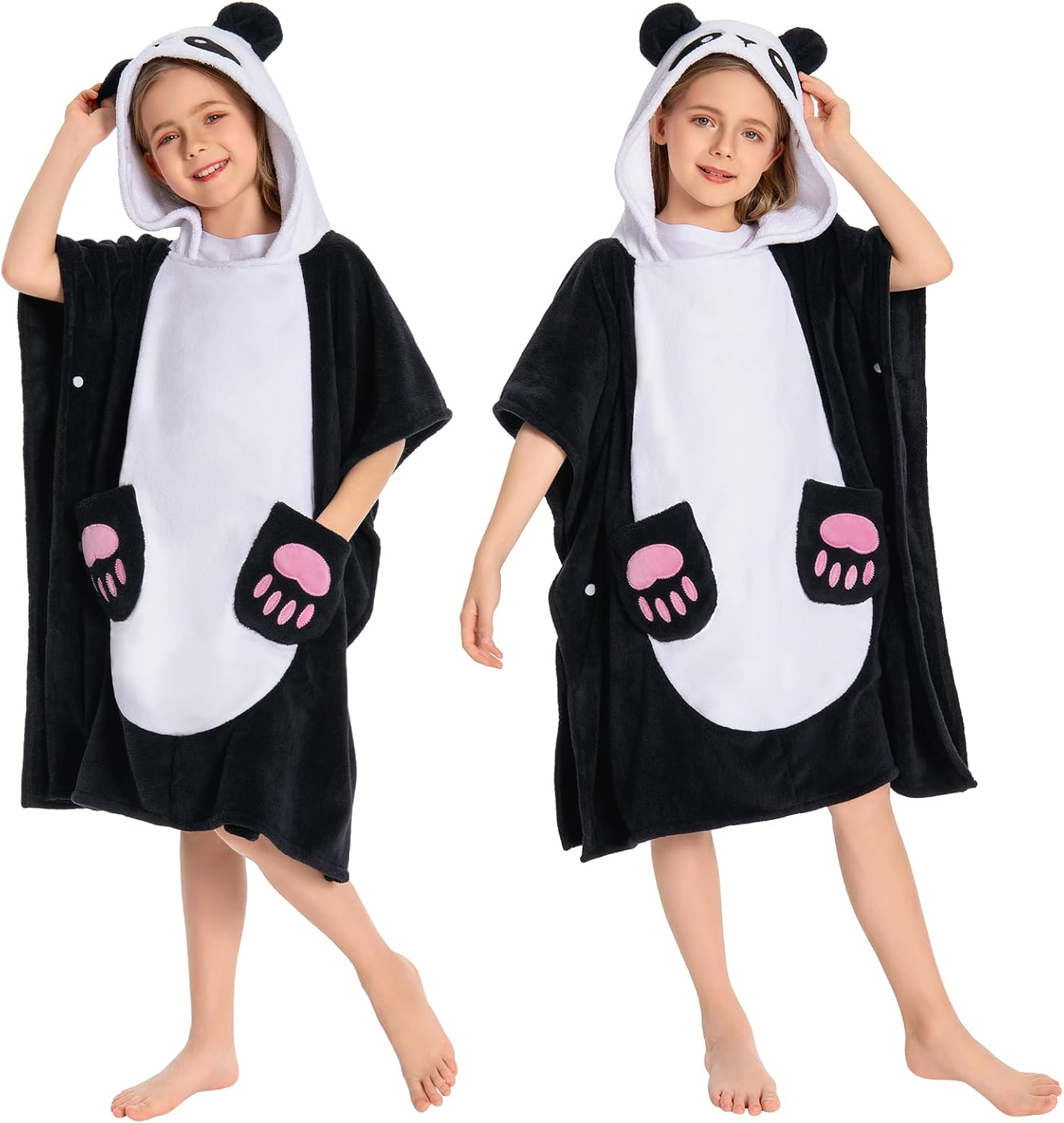 OLAOLA Frog Hooded Kids Beach Towels, Soft Absorbent Kids Hooded Bath Towel Wrap for Boys Girls, Toddler Pool Swim Towel with Hood for Ages 3-12