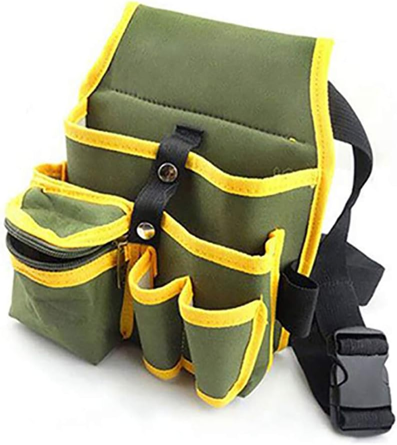 Electrician Waist Pack Tool Belt Pouch Builders Bag Belt Storage Tool Bag with 7 Pocket for Garden Electrician Carpenter Plumber Technician and Painter