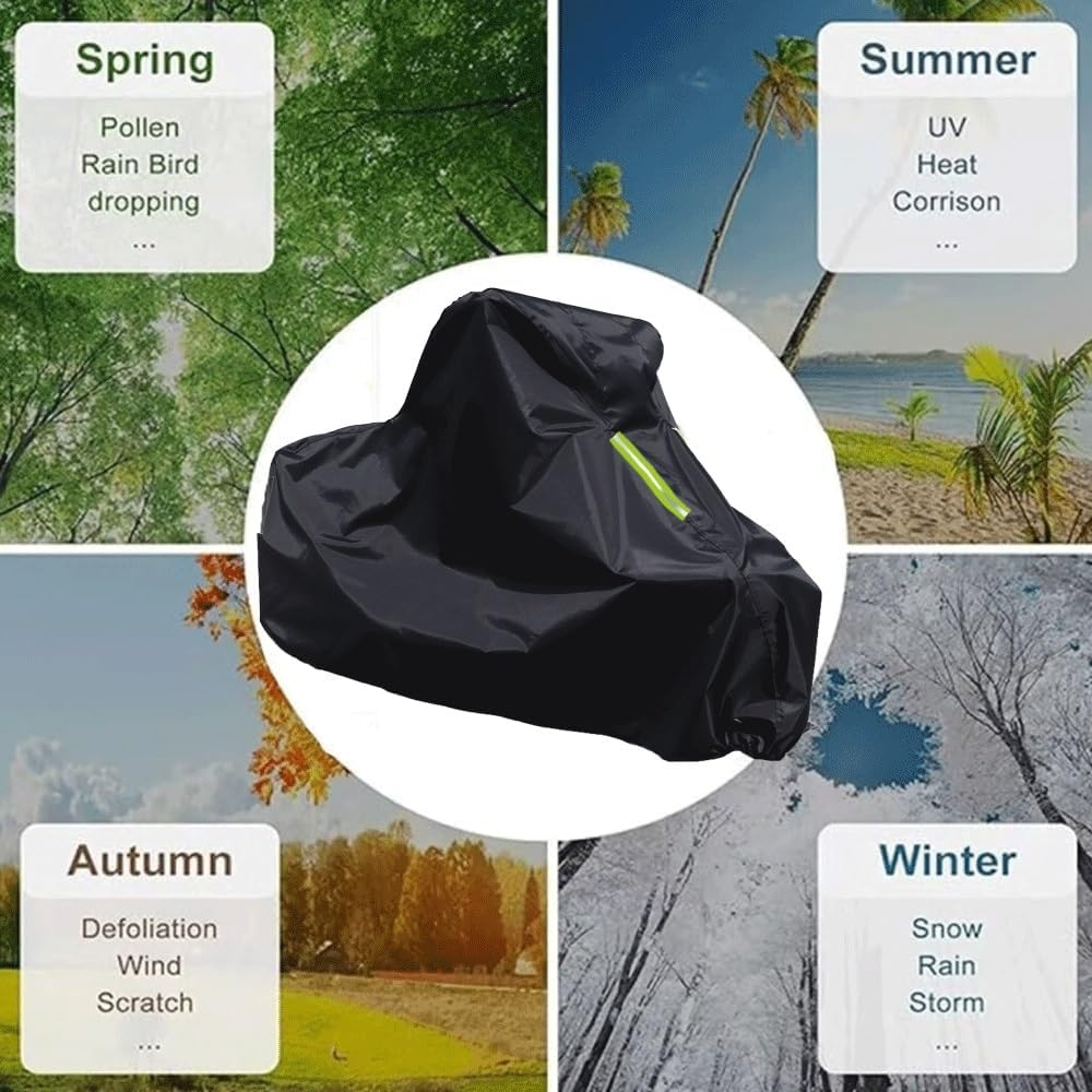 Motorbike Cover for Honda Rebel 500/CMX500 Rebel 2020-2024,Professional Customized Outdoor Motorcycle Covers UV Waterproof Proof Breathable Large Motorcycle Tarpaulin with Reflective Strips(Black) image number 3