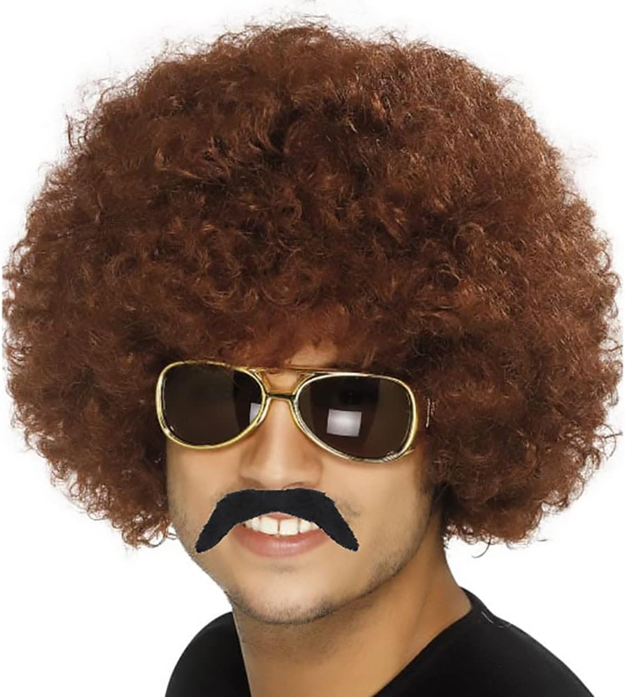 Men Hippie Costume Set - Disco & 60S/70S Accessories: Sunglasses, Mustache, Hippie Glasses, Disco Theme Party image number 1