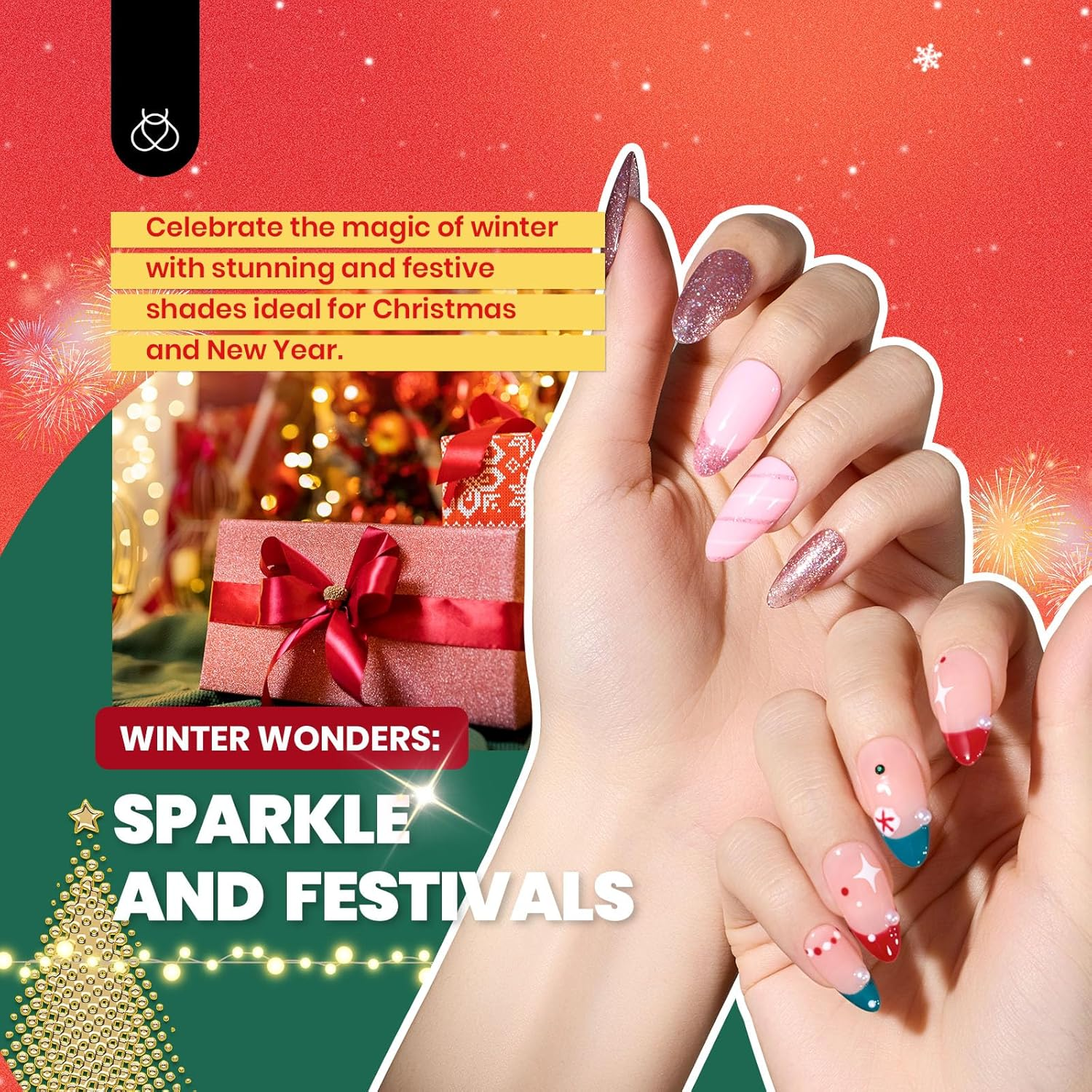 Beetles Gel Nail Polish Kit with U V Light - 68 Pcs Set 35 Colors Pink Glitter Nude Gray Gel Polish with Base and Matte&Glossy Top Coat Vivid Seasons Gel Nail Set Nail Art Manicure Tools Gifts