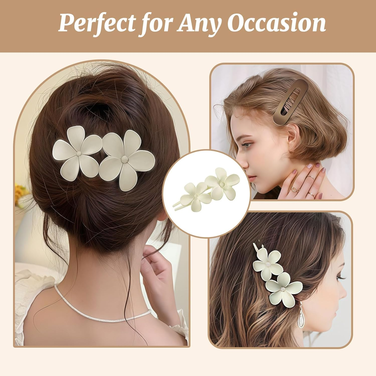 Xanthelle Hair Clips for Women, 8 Piece Duckbill Hair Clips Large, Flat Hair Clips & Duckbill Hair Clips, Non-Slip Hair Clip for Ladies image number 1