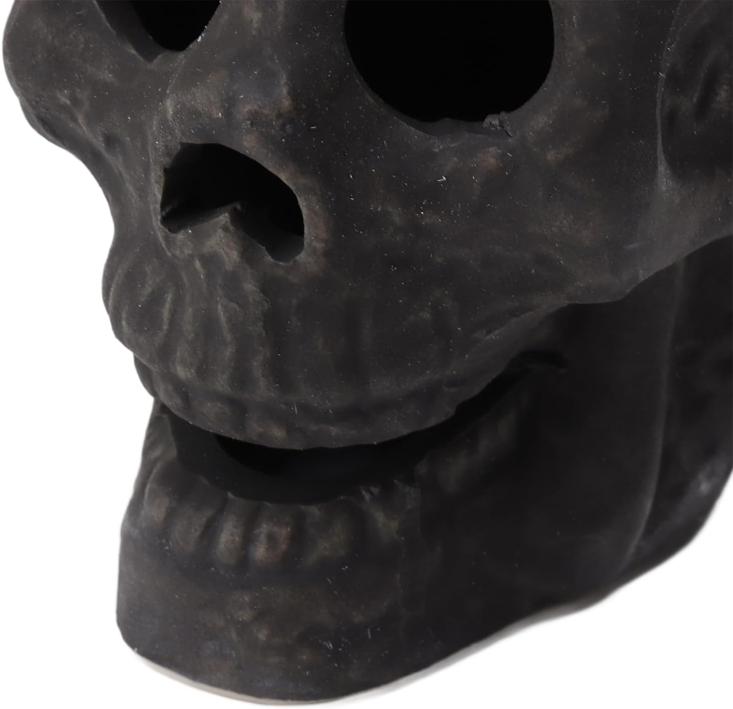 4Pcs Fireproof Fire Pit Skull, Fireproof Imitated Human Skull Ceramic Fireproof Rock, Halloween Skull Shaped Fire Stones for Fire Pit Bonfire Campfire Fireplaces Halloween Decor image number 1