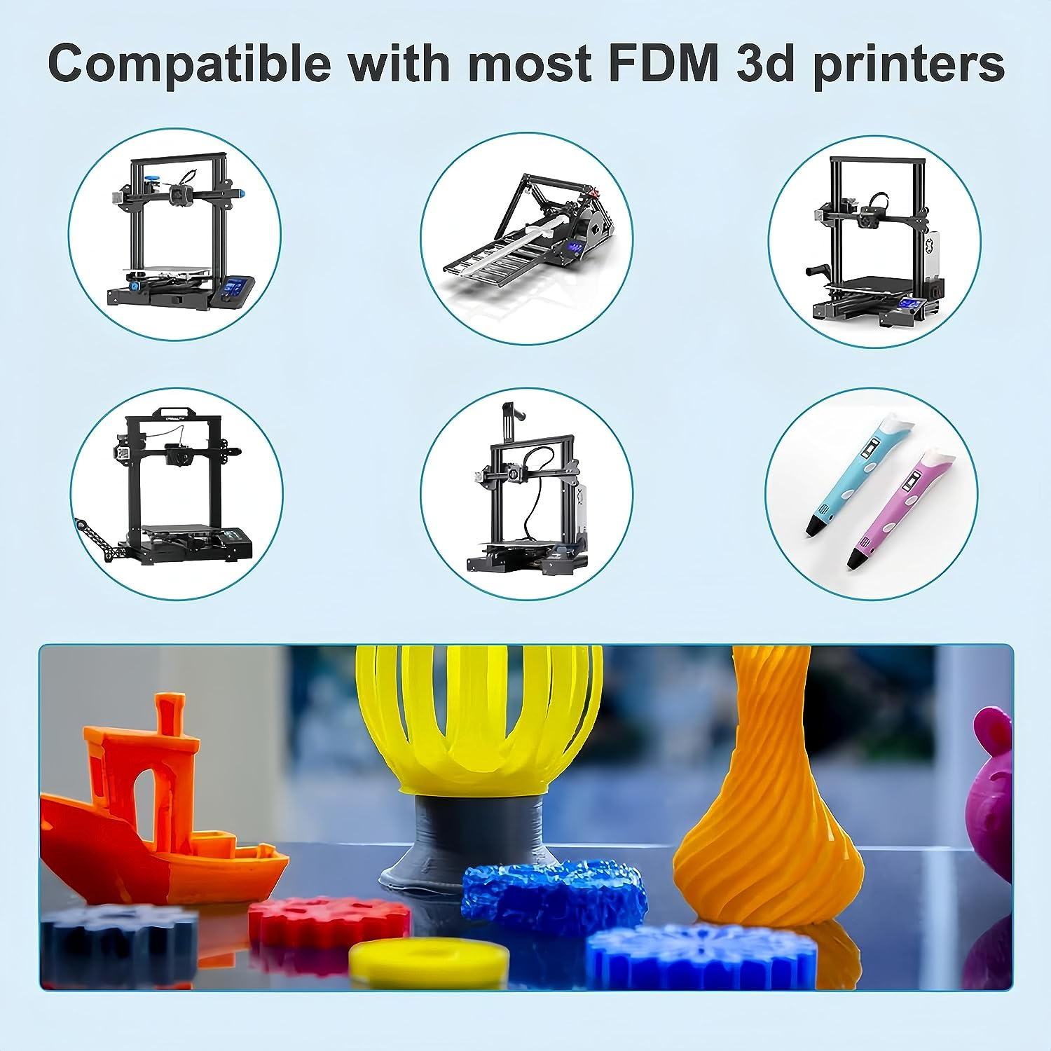 Ender PLA 3D Printer Filament,Pla Filament 1.75Mm No-Tangling, Strong Bonding and Overhang Performance Dimensional Accuracy +/-0.02Mm, 2.2Lbs/Spool,Fit Most FDM 3D Printers (1Kg White) image number 1