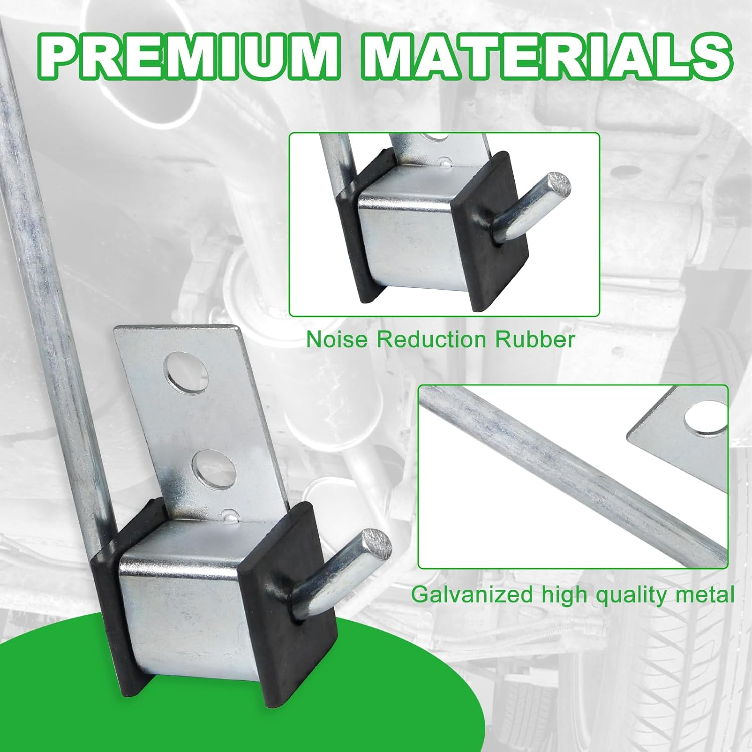 2 Pack Universal Exhaust Hanger Rod, Heavy Duty Exhaust Muffler Hanger Rod, 3/8" Rod 10" Long (2 Pack) image number 5