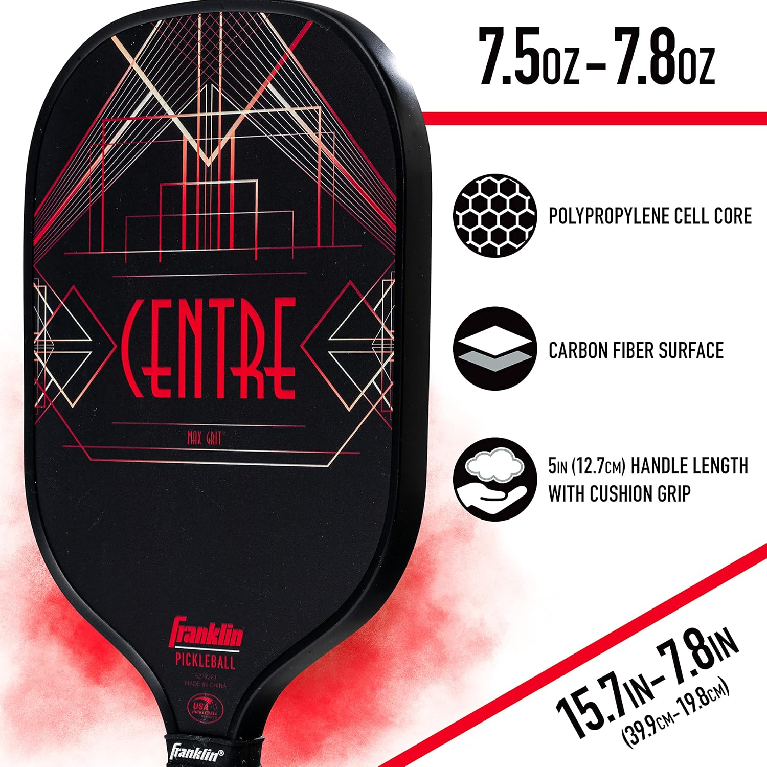 Franklin Sports Pro Pickleball Paddle - Aspen Kern Pro Tournament Pickleball Paddle - USA Pickleball (USAPA) Approved Carbon Fiber Pickleball Racket image number 1