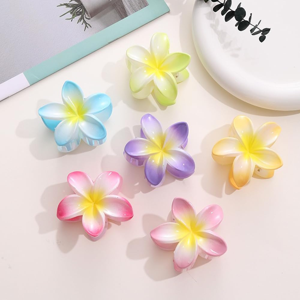 ZSPERKLA Pack of 6 Flower Hair Clips Large Hair Clips Non-Slip Acrylic Hair Clips Hair Accessories for Girls Women image number 3