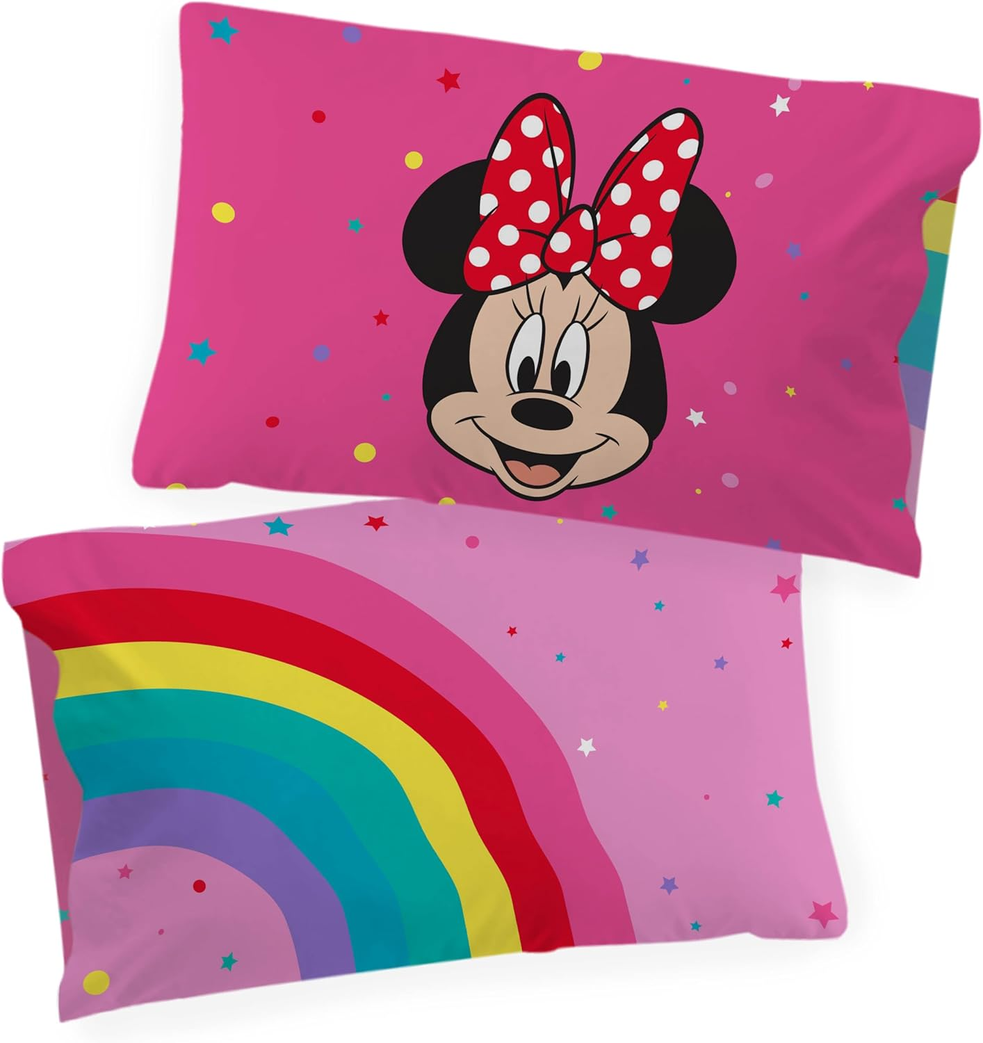 Jay Franco Disney Minnie Mouse Rainbow 100% Cotton 3 Piece Single Bedding Set - Includes Duvet Cover, Fitted Sheet & Pillowcase image number 6