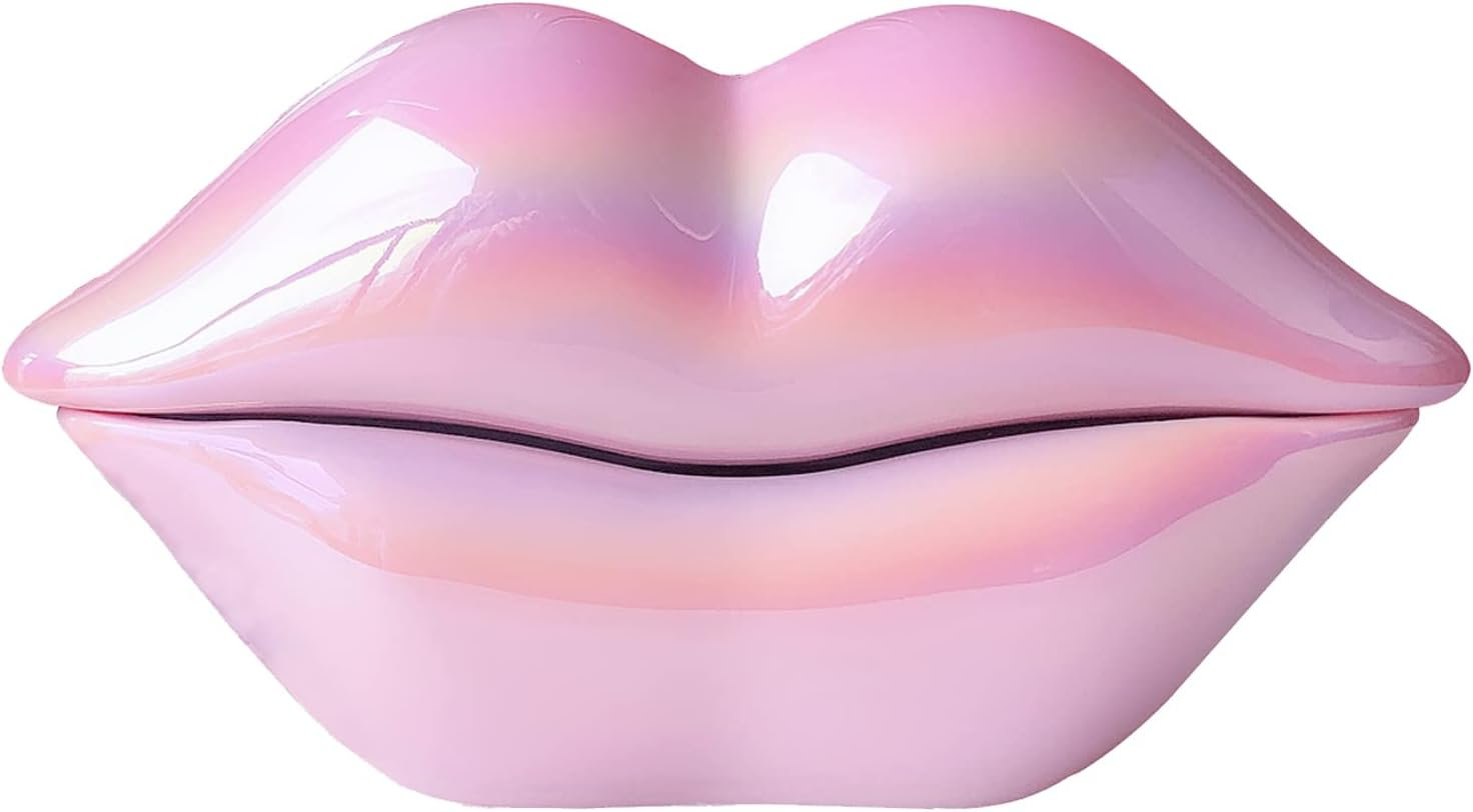 Telpal Corded Landline Phones for Home, Funny Novelty Lip Phone Gift, Wired Mouth Telephone Cartoon Shaped Real Landline Home Office Telephones Furniture Decor (Pink) - Lip-02-Golden image number 6