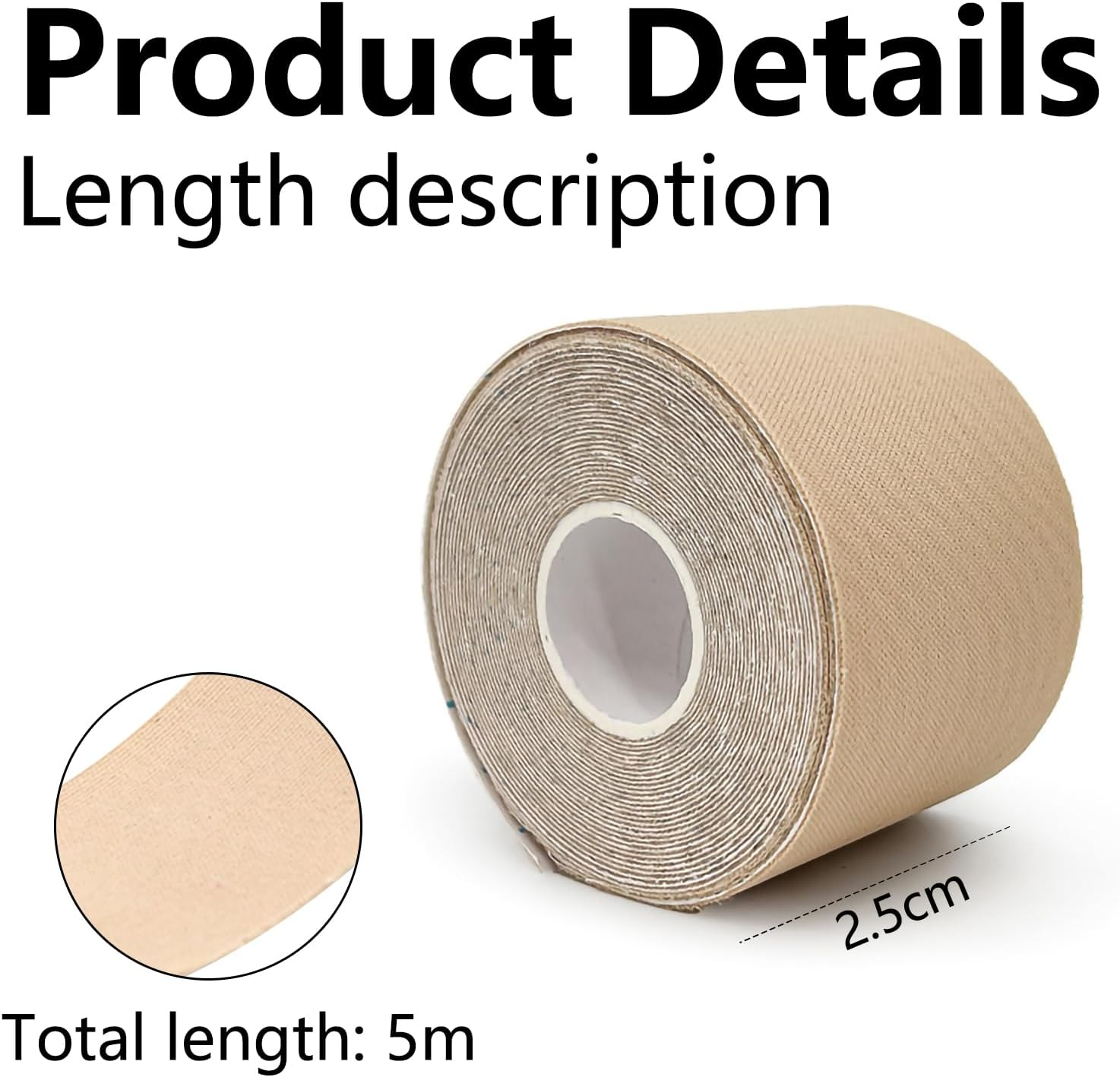 CTOUUGRS Face Tape 2.5Cm X 5M Natural Kinesiology Wrinkle Reducing Strips for Fine Lines Crow'S Feet and Sagging Skin Non Invasive anti Aging Skin Care 1 Roll image number 2